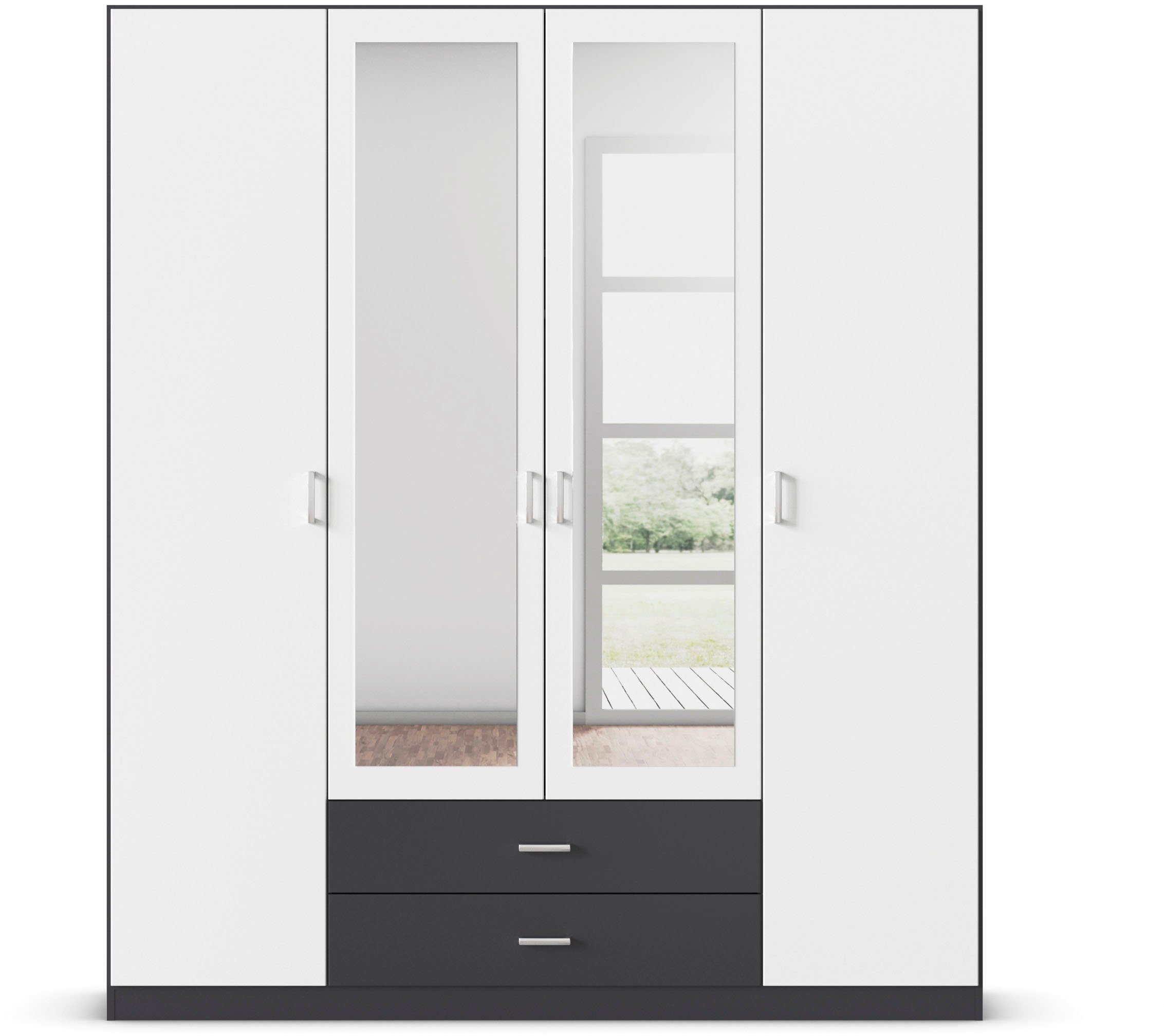 rauch Kleiderschrank Schrank Garderobe Ankleide GAMMA Breiten 91/136/181/226/271/315/360 cm (in 3 Ausstattungen BASIC/CLASSIC/PREMIUM (inkl. SOFT-CLOSE-Funktion – Bild 4 von 5