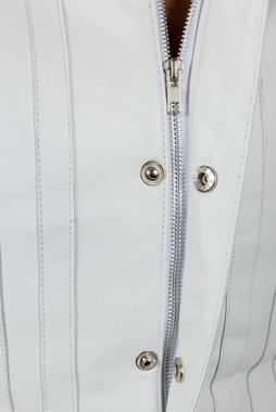 Be Noble Lederjacke Lissabon für Damen Damen Lederbluse/ Jacke in weiß mit Längsstreifen