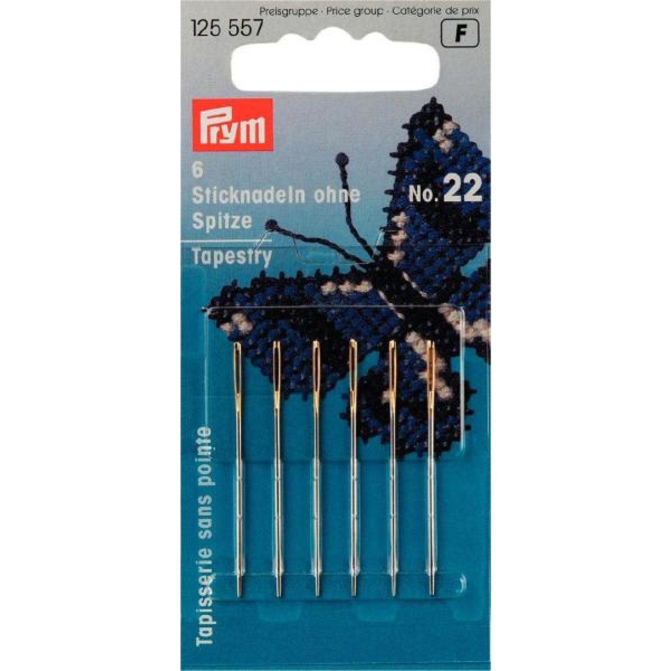 Prym Stricknadeln Sticknadeln ohne Spitze ST 22 0,90x40 mm silberfarbig 6 St