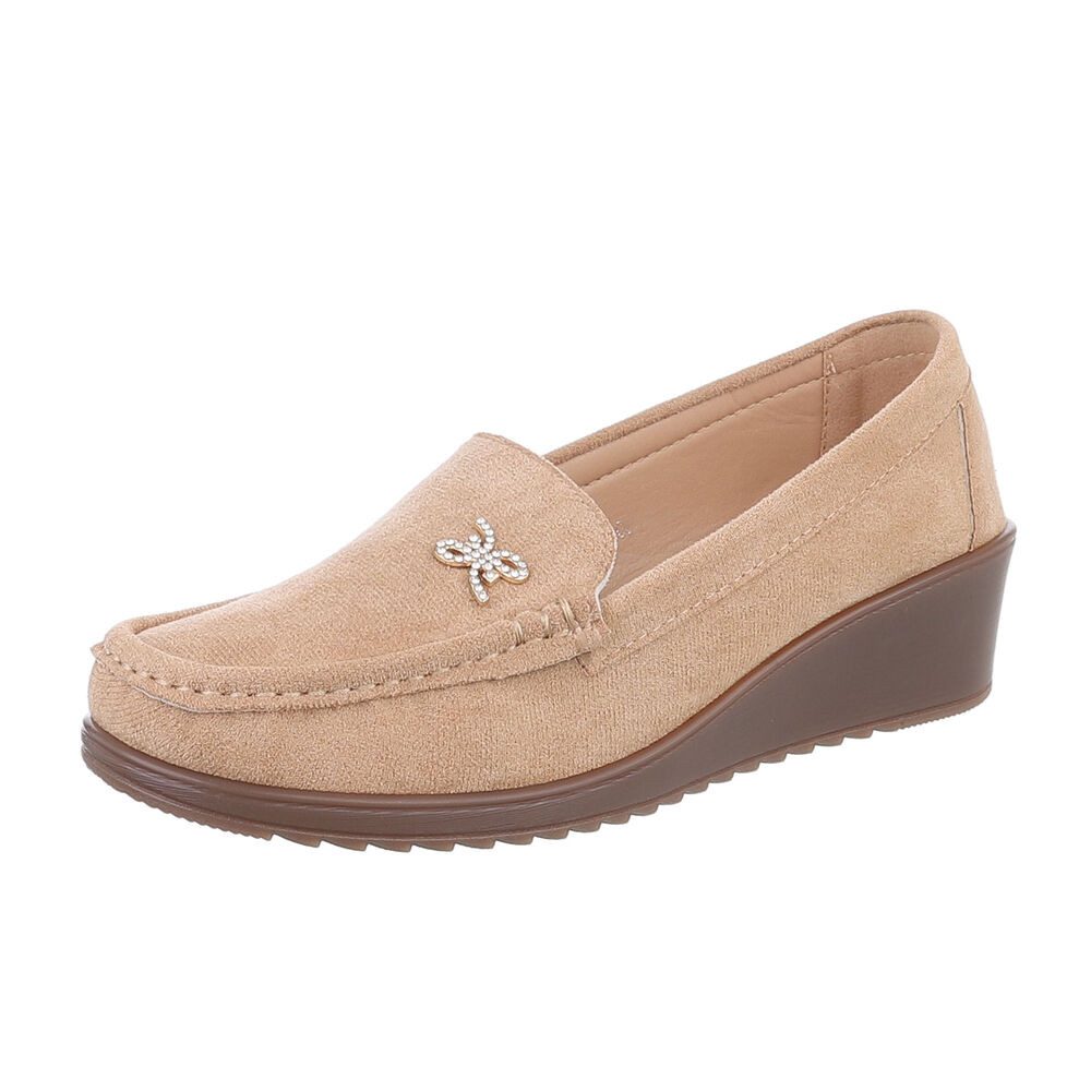 Ital-Design Damen Mokassins Freizeit Slipper (87214396) Keilabsatz/Wedge Mo günstig online kaufen