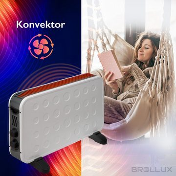 BROLLUX Heizgerät Elektroheizung, 2000 W, 2000W mobiles Heizgerät Elektroheizkörper Konvektor Schnellheizer