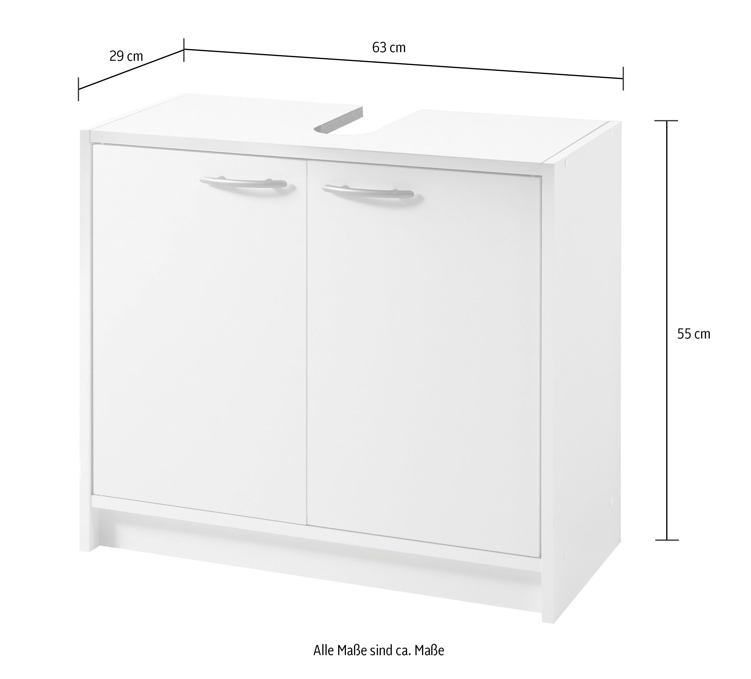 BASIC by Balculina Waschbeckenunterschrank Smash, Breite 63 cm (1-St) mit 2 Türen