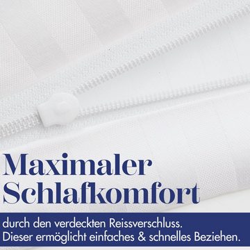 Bettbezug Classic, edle weiße Mako Satin Bettwäsche - 100% Baumwolle, Koru Style (2 St), Luxus Bettwäsche in Hotelqualität, edel, besonders weich und glatt