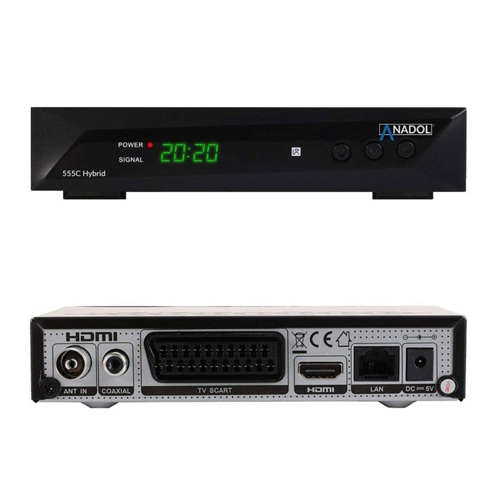 DVB-T Satellitenreceiver mit Antenne DVB-T2/DVB-C/C2 Full HD HD 555c Anadol