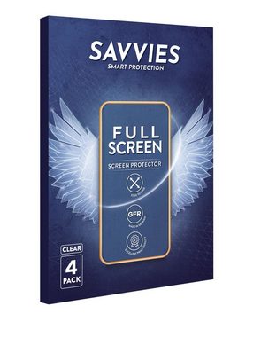 Savvies Full-Cover Schutzfolie für Garmin Instinct 2, Displayschutzfolie, 4 Stück, 3D Curved klar