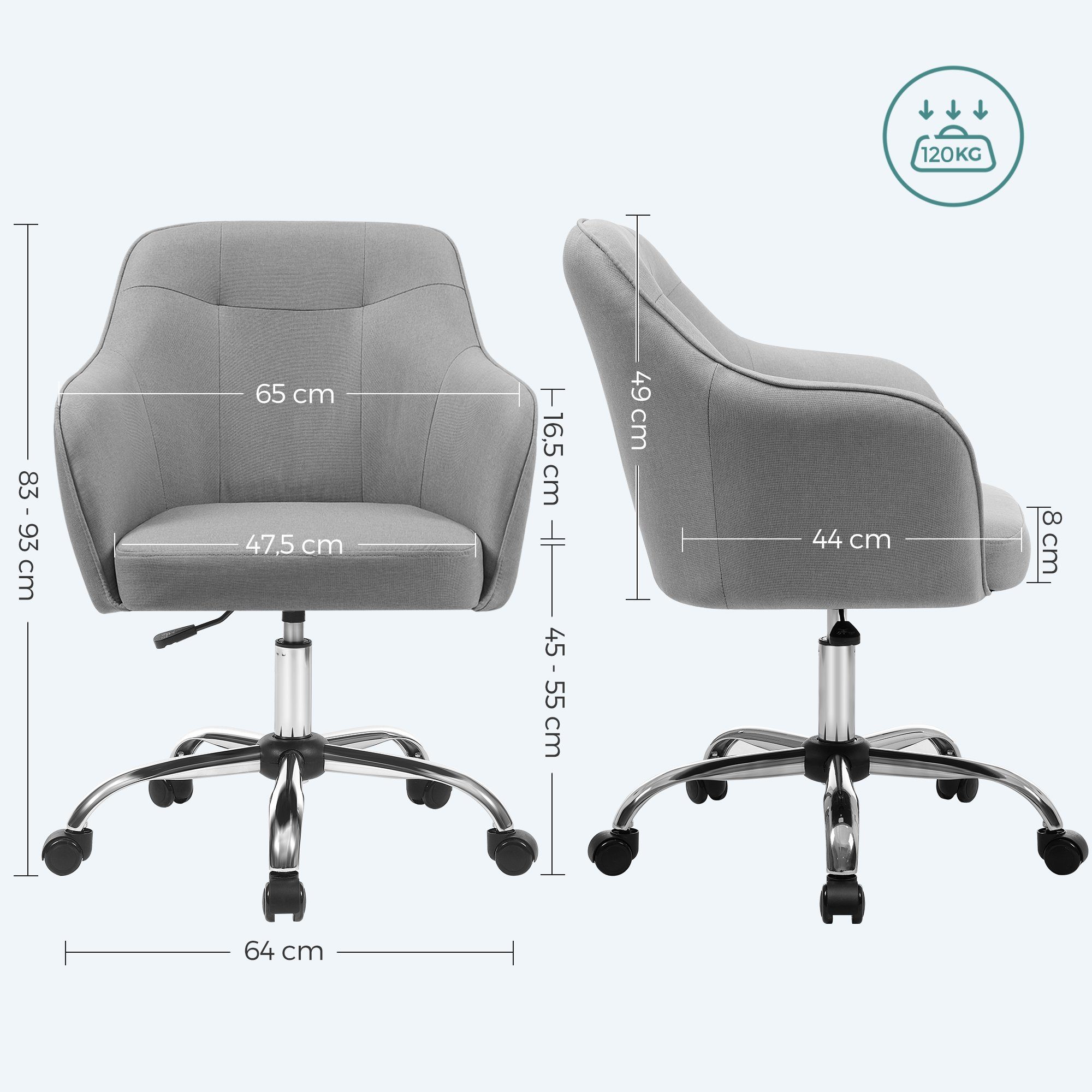 SONGMICS Bürostuhl (2 St), höhenverstellbar, atmungsaktiv, günstig online kaufen