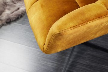 riess-ambiente Loungesessel PAPILLON senfgelb / schwarz (Einzelartikel, 1-St), Wohnzimmer · Samt · 360° drehbar · höhenverstellbar · Modern Design