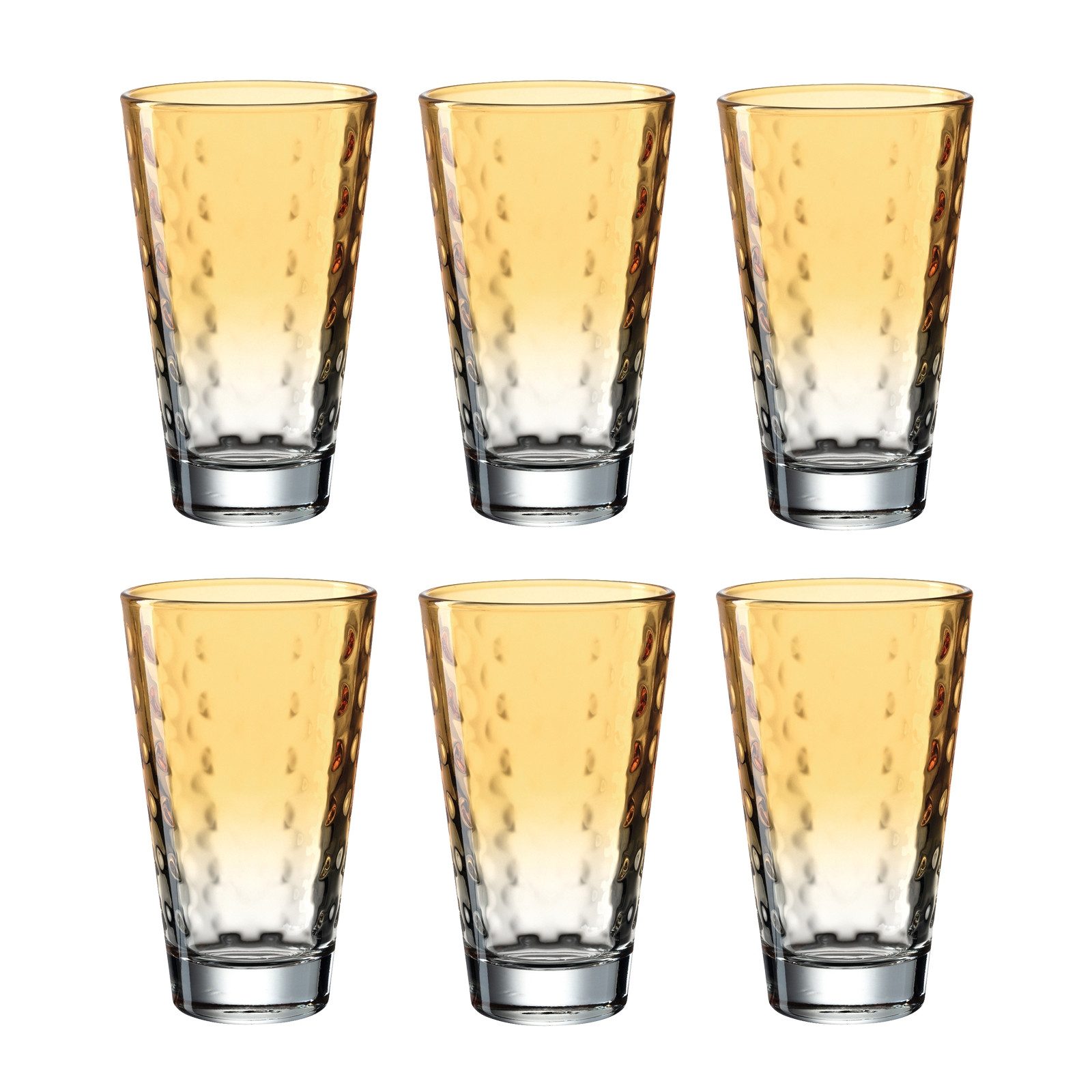 LEONARDO Glas Trinkglas Apricot, 6er Optic, 6-tlg., Glas, Saftglas Wasserglas