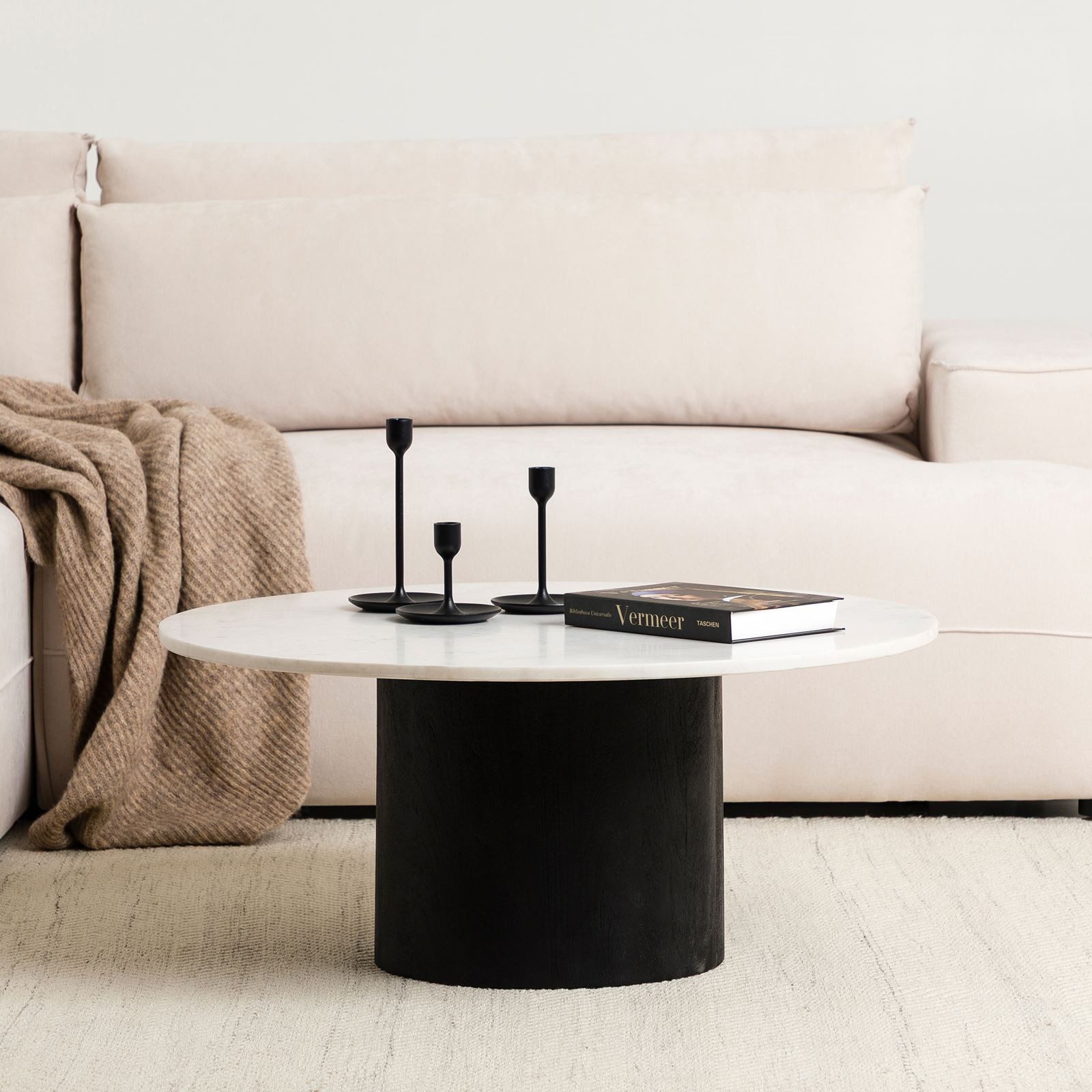 IDIMEX Couchtisch GANGA, Wohnzimmertisch rund 80 cm, mit Marmorplatte und A günstig online kaufen