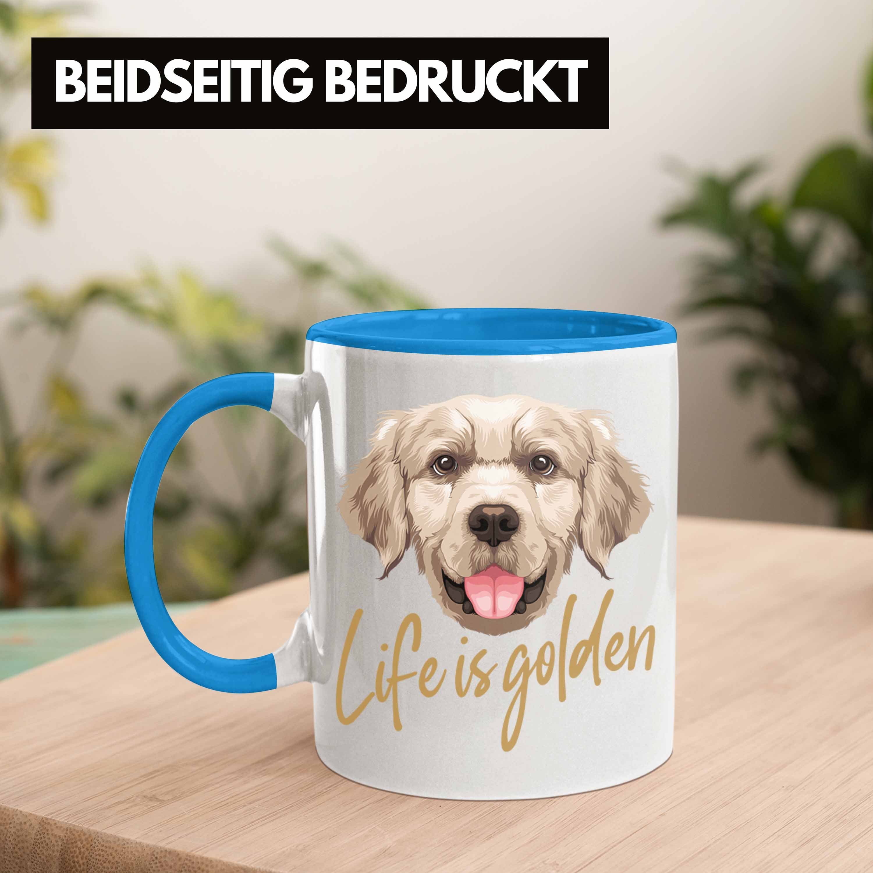 Geschenk Besitzer Golden Trendation Golden Life Hundebesitzer Tasse Retriever Tasse Blau Is