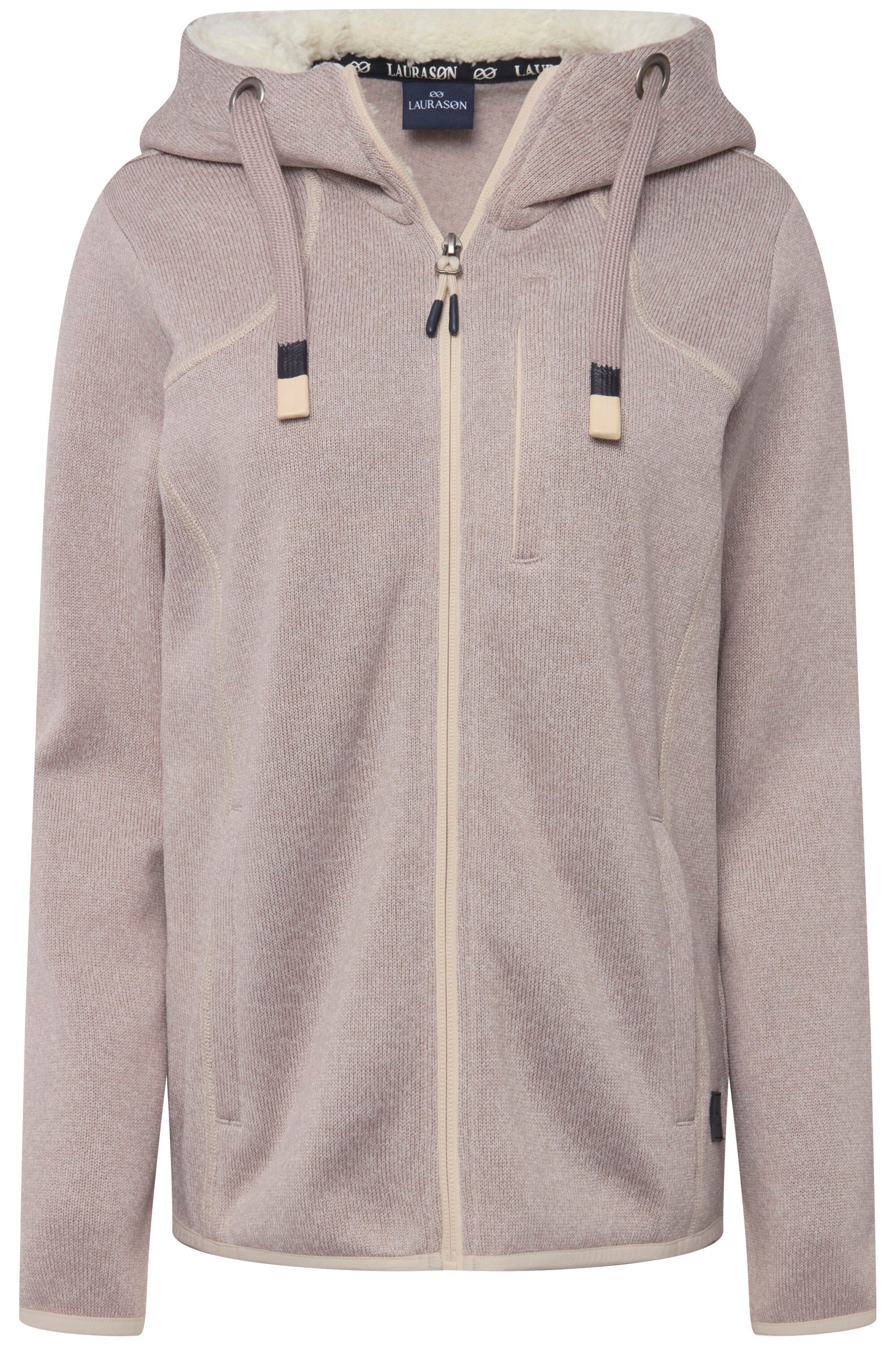 Laurasøn Sweatjacke Hoodiejacke Fleece Teddy-Kapuze Zipper Langarm günstig online kaufen