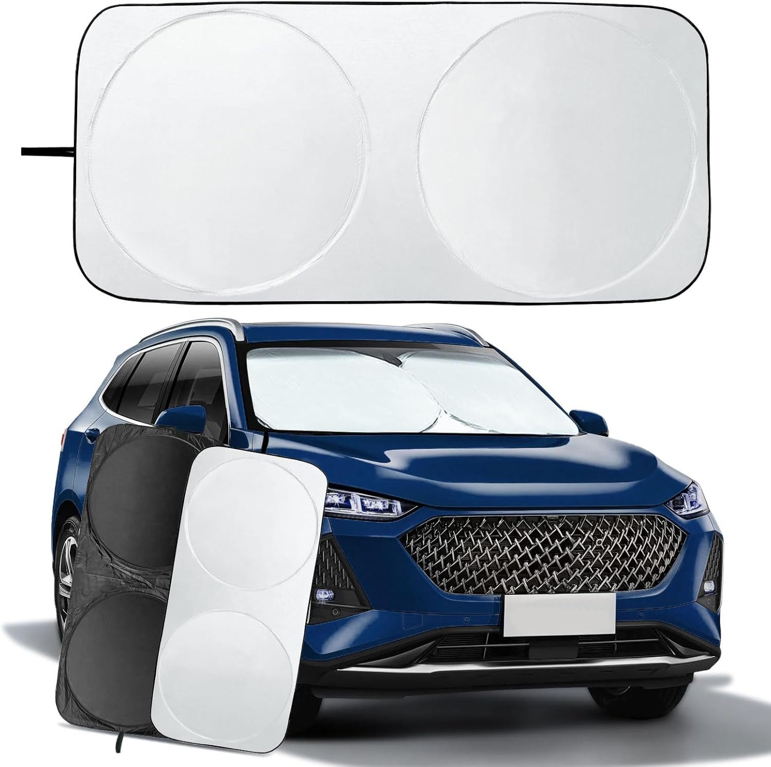 FELIXLEO Autosonnenschutz Sonnenschutz Auto Frontscheibe Innen Faltbar Hitzeschutz 160x85cm