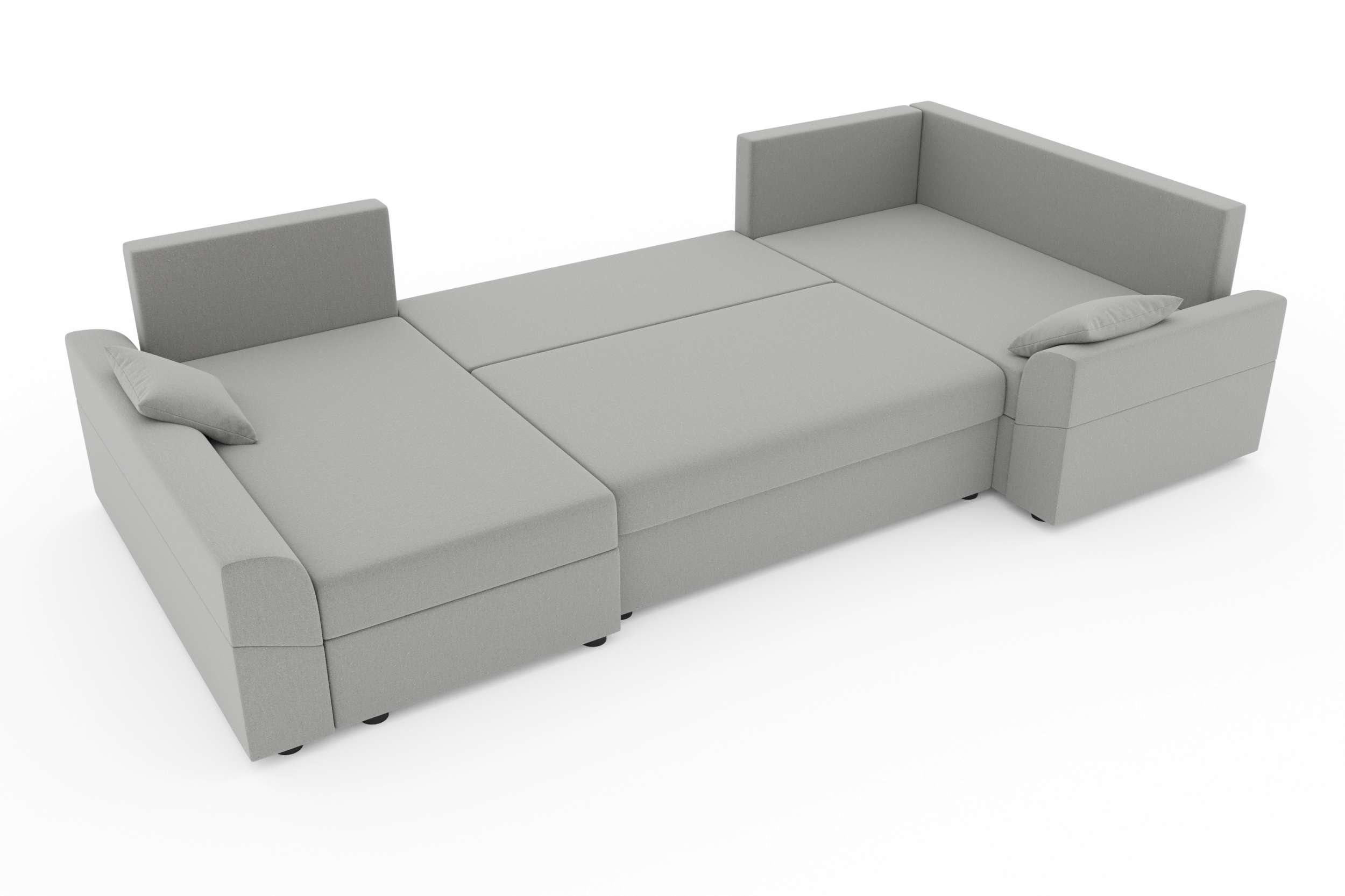 Wohnlandschaft Sitzkomfort, Eckcouch, U-Form, Bettkasten, Modern Bettfunktion, Design Stylefy Bailey, mit mit Sofa,