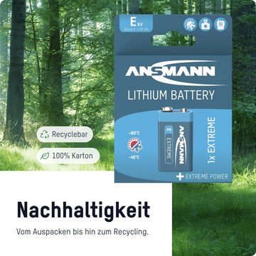 ANSMANN AG ANSMAN Batterien 9V E-Block Extreme Lithium – hohe Kapazität (1 Stück) Batterie