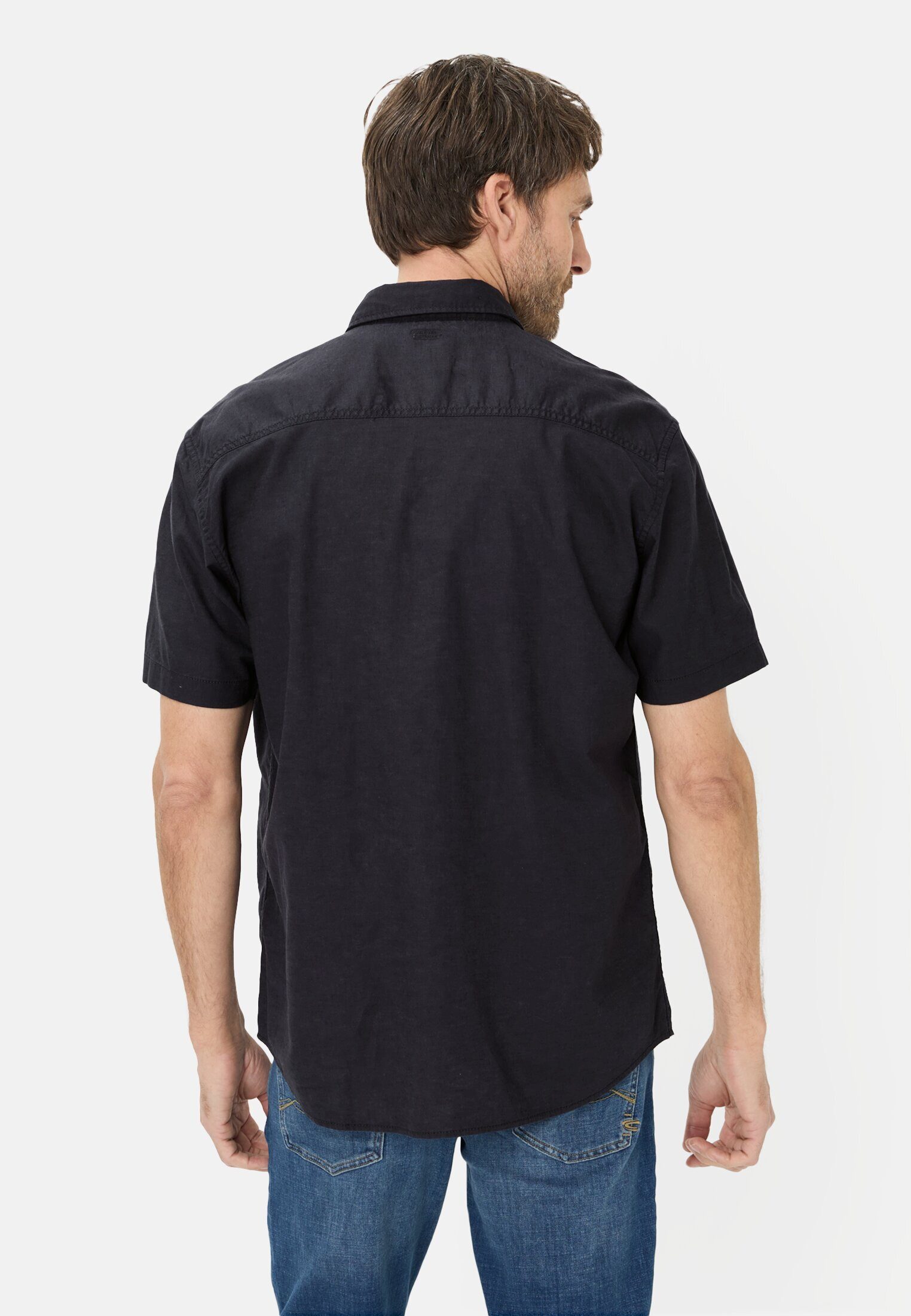 camel active Kurzarmhemd Kurzarmhemd aus Leinenmix Kurzarm Button-Down günstig online kaufen