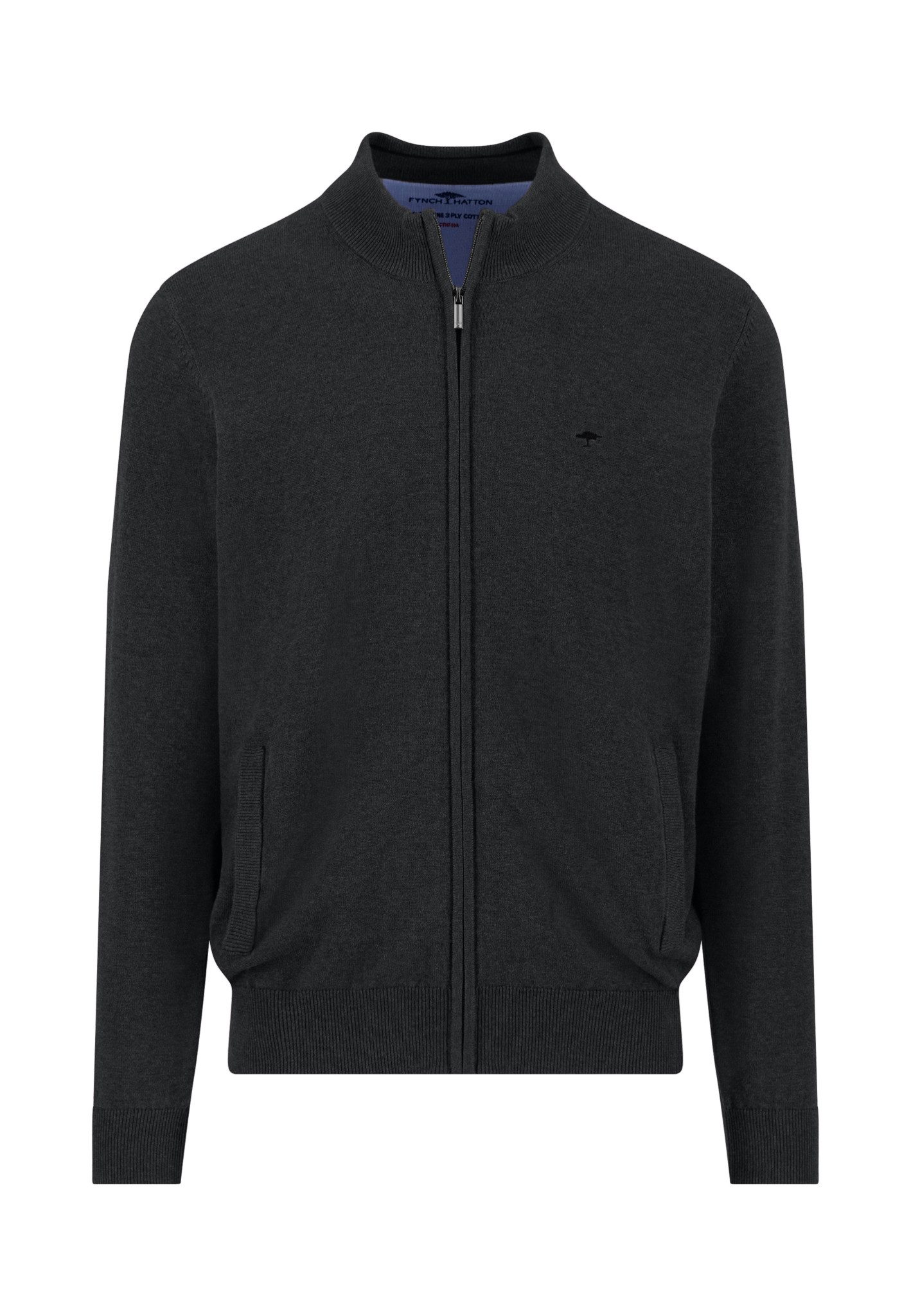 FYNCH-HATTON Strickpullover aus Baumwolle, mit Stehkragen, mit Reißverschlu günstig online kaufen