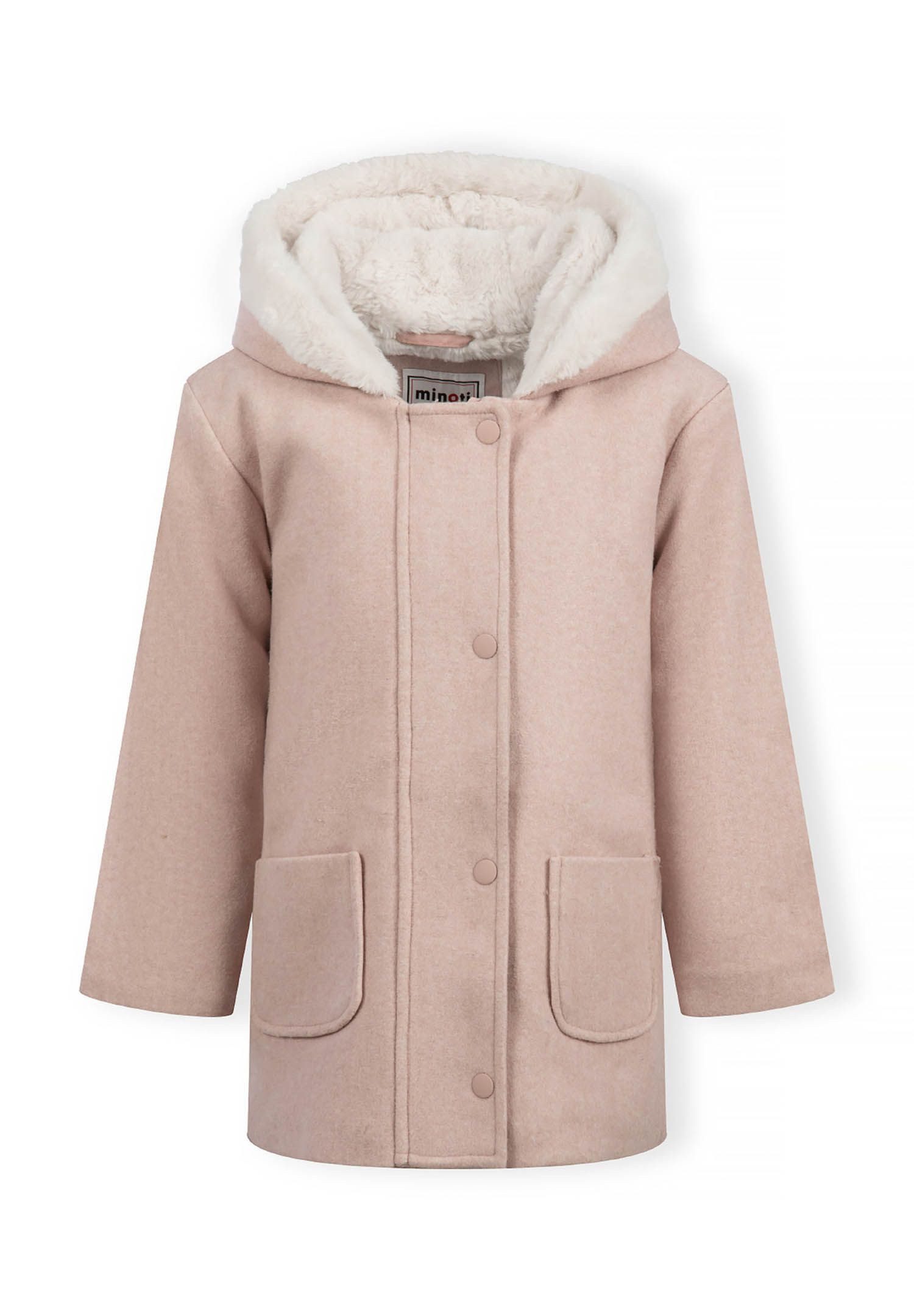 MINOTI Winterjacke Winterjacke mit Kapuze, Fellbesatz und aufgesetzten Taschen (9m-8y) kuschelig