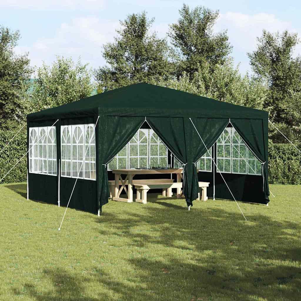 furnicato Partyzelt Grünes 400 x 400 x 266 cm mit 8 abnehmbaren Seitenwänden
