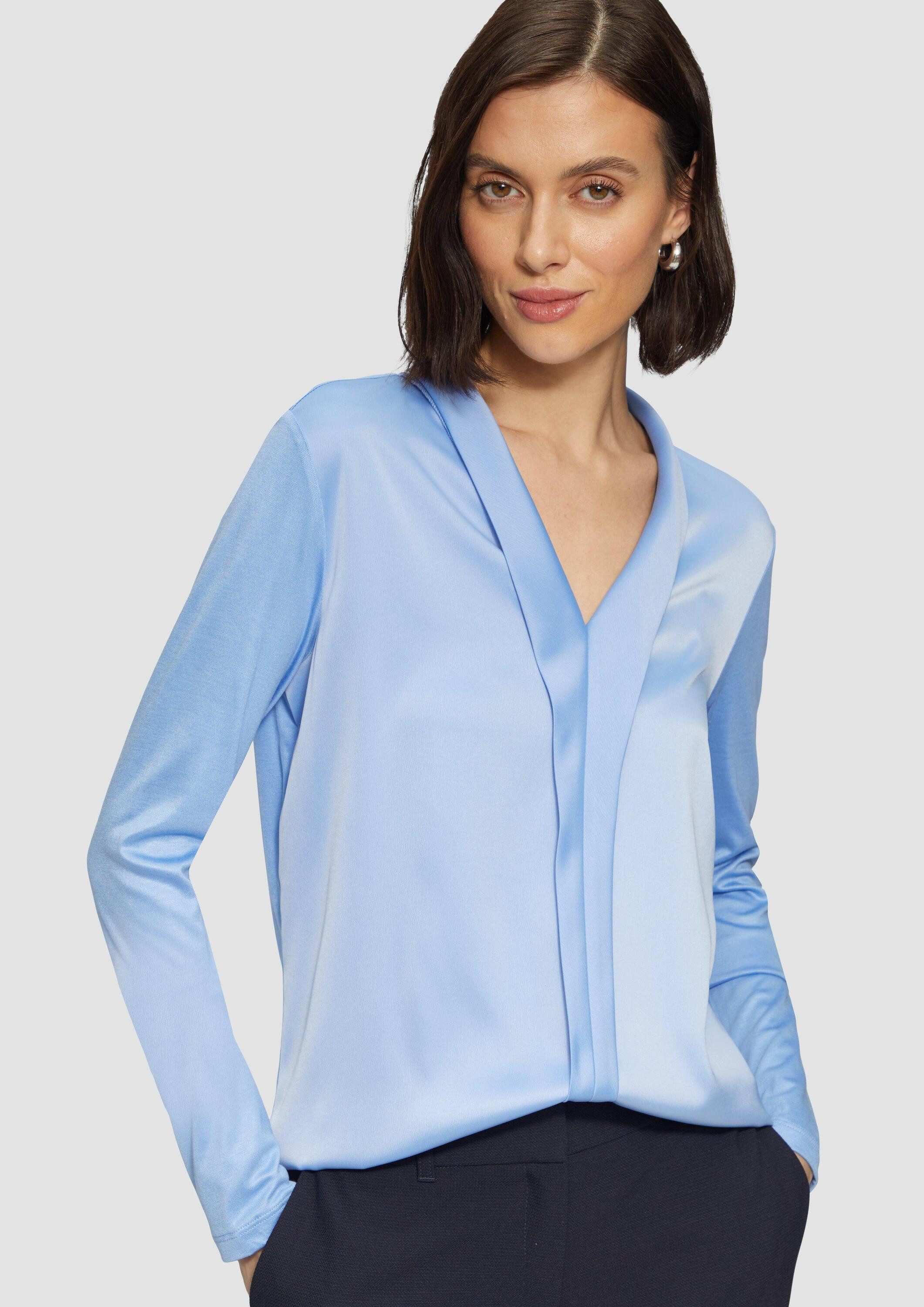 s.Oliver Langarmbluse T-Shirt Satin-Blusenshirt mit Blende günstig online kaufen