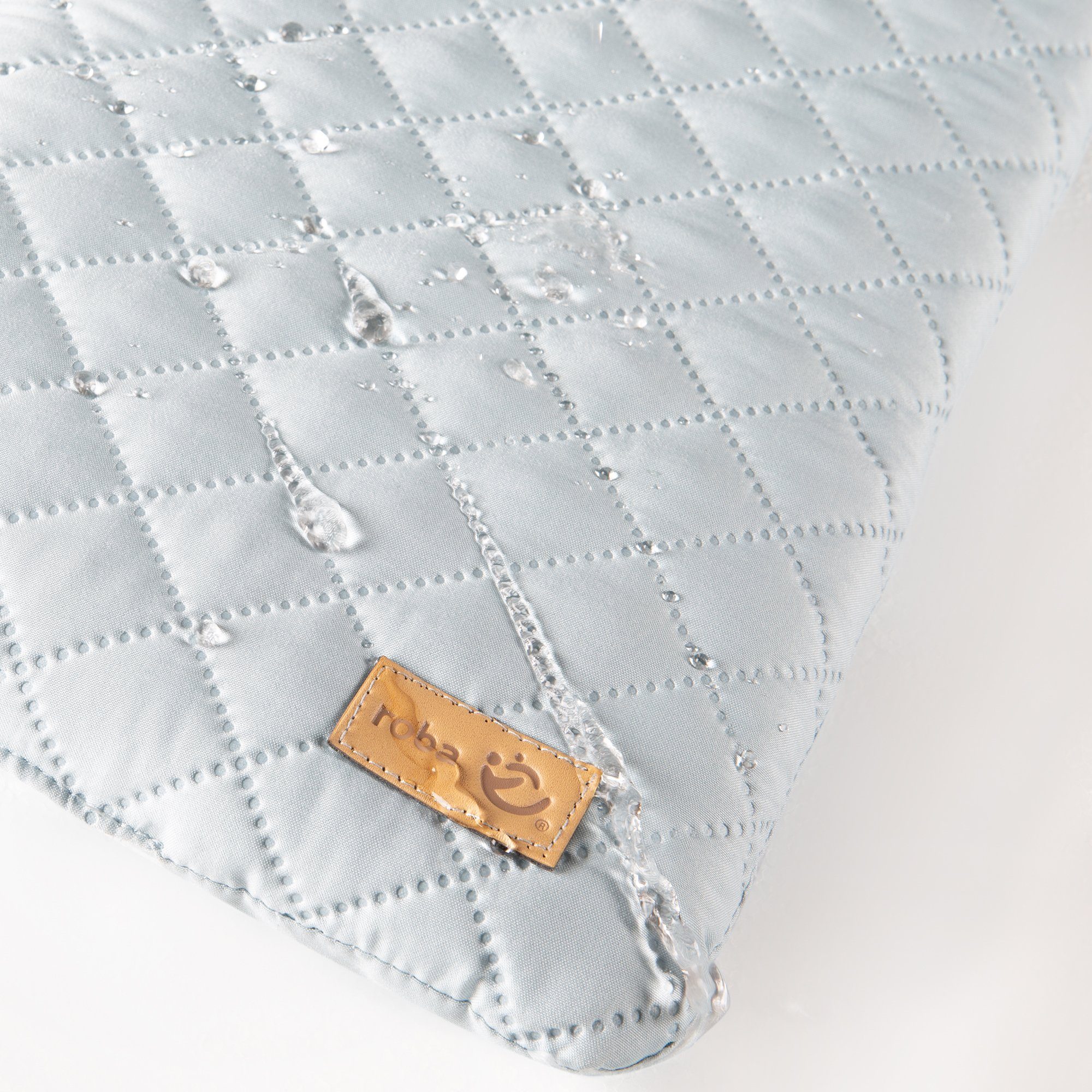 roba® Wickelauflage Style, Soft, sky, mit aufgesticktem Gesicht