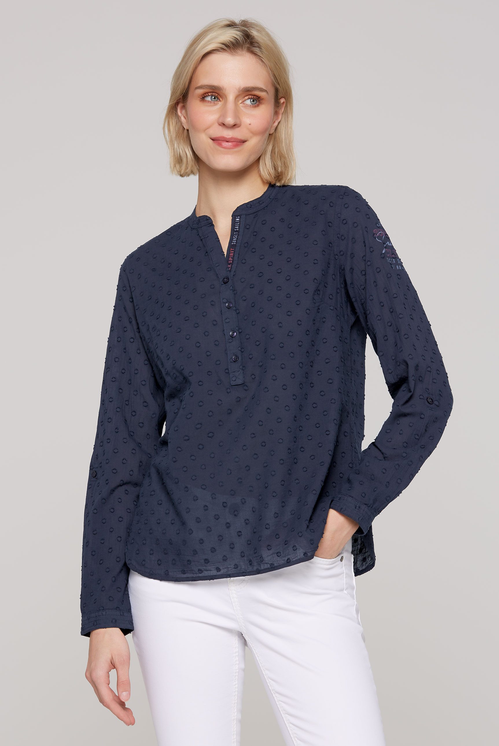 SOCCX Klassische Bluse SOCCX Strukturierte Bluse günstig online kaufen