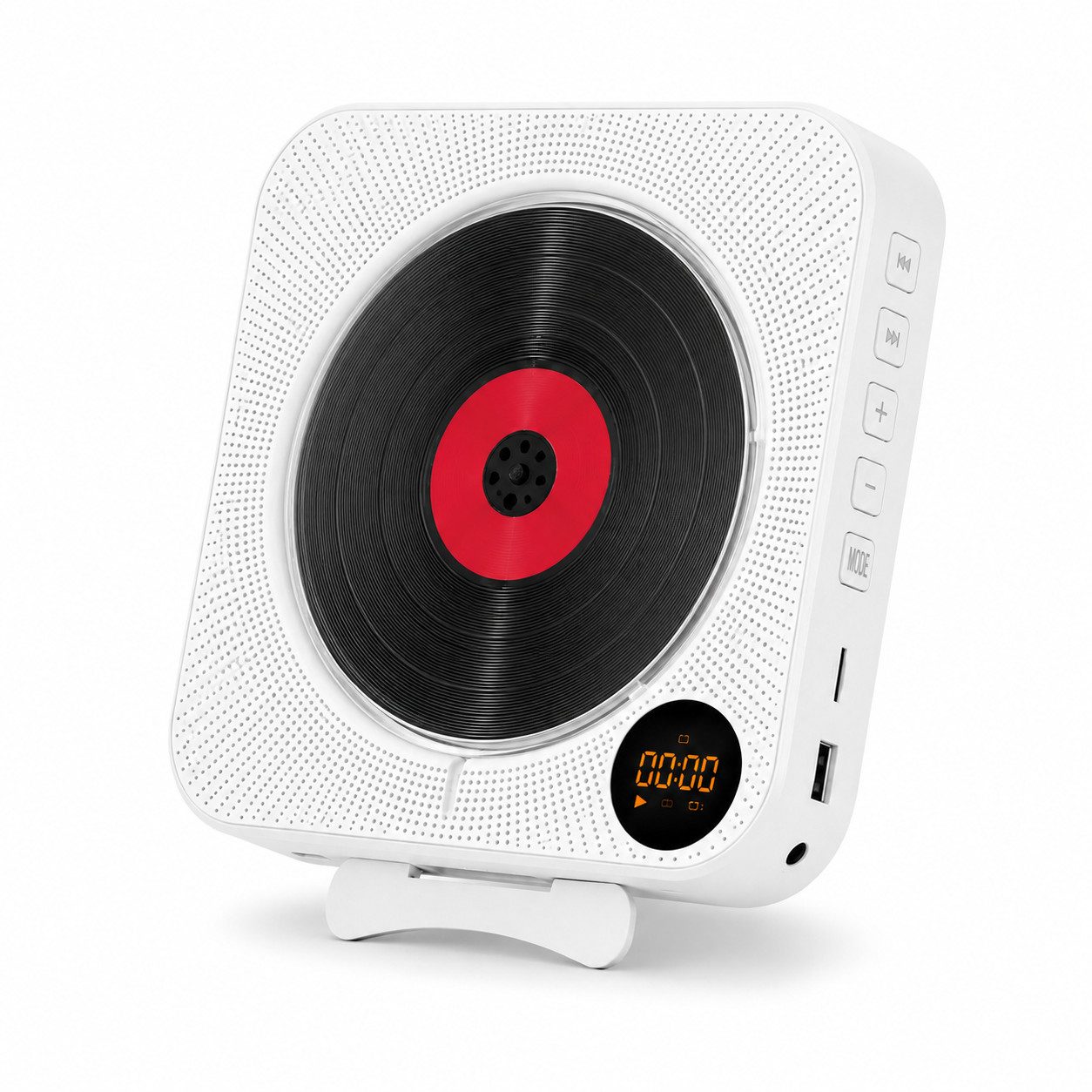 Tekoo CD-Player mit Bluetooth 5.1 & Wandmontage CD-Player (Nicht vorhanden, Nicht vorhanden, 0 GB Festplatte, A-B Funktion, Sleep-Timer, Staubschutzdeckel, LCD-Display, FM-Radio)