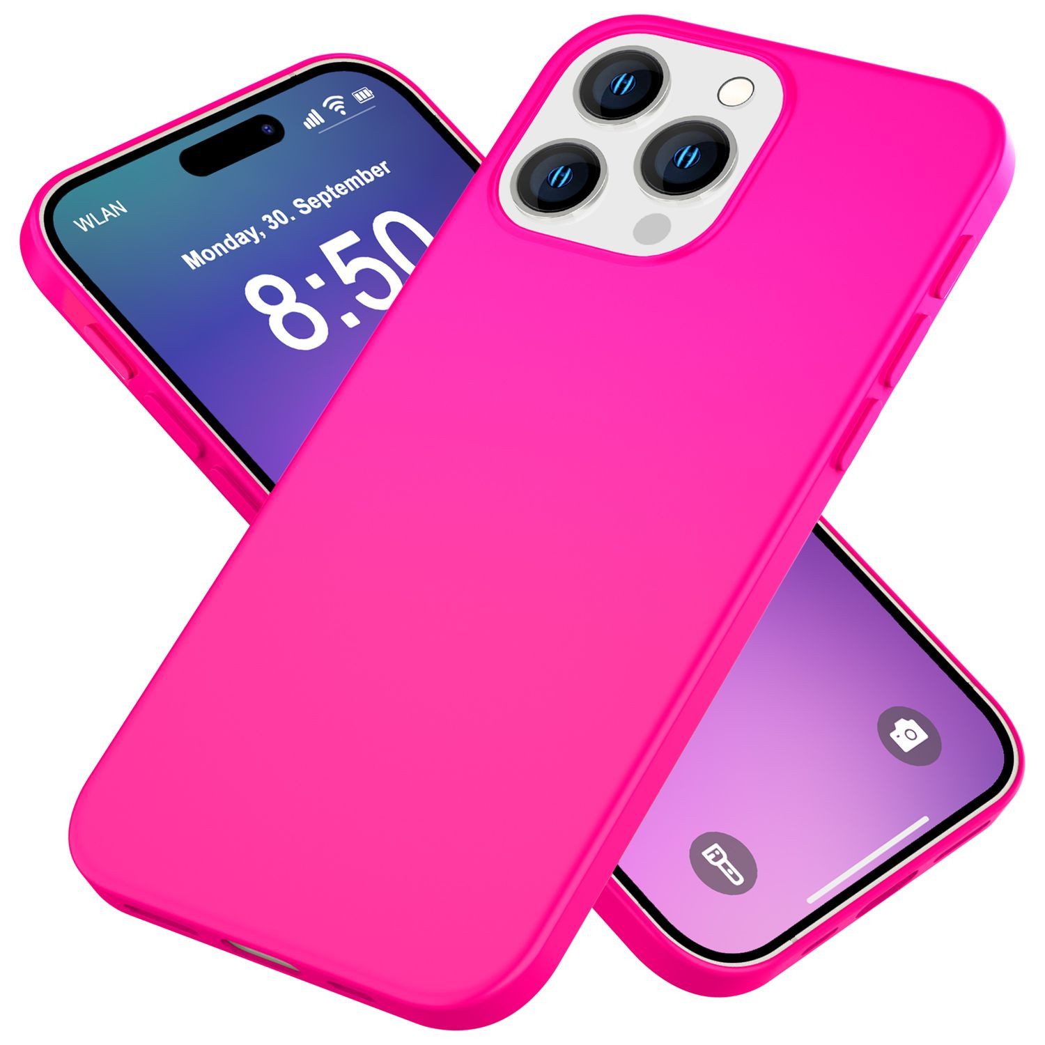 Nalia Smartphone-Hülle Apple iPhone 16 Pro 16 cm (6,3 Zoll), Neon Silikon Hülle / Bunte Farben / Slim Case / Anti-Fingerprint Cover