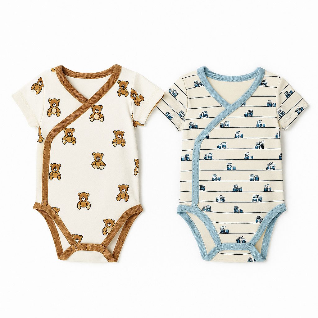 Lorey Medtec Strampler 2 x Baby Jungen Strampler kurz, Strampelanzug, 100% Baumwolle (2er-Pack)