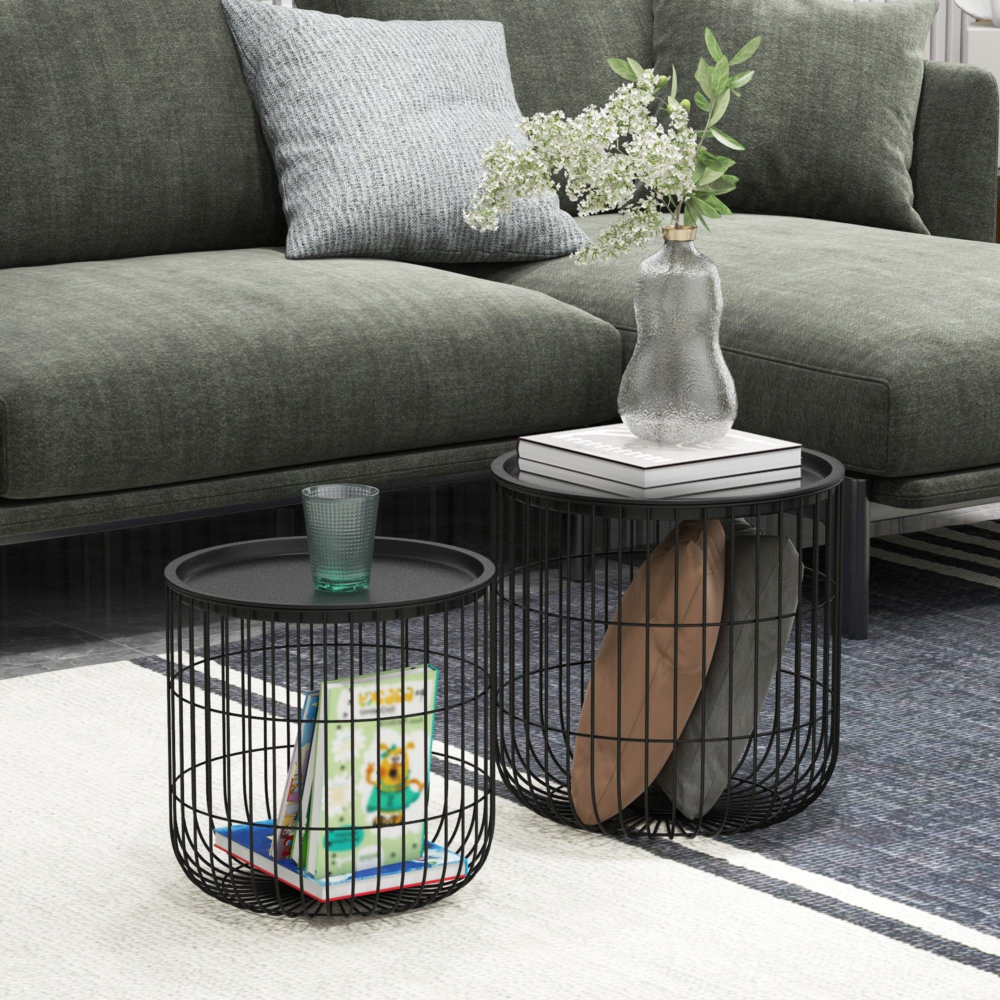 HOMCOM Couchtisch Beistelltisch mit Stauraum im günstig online kaufen