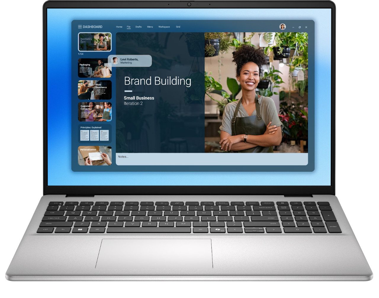 Dell DC16251 Laptop Intel Core 5 GHz, 2K Display, 16GB RAM DDR5, 512GB SSD Notebook (40,6 cm/16 Zoll, Intel Core 5 120U, Intel, 512 GB SSD, Tastaturbeleuchtung, Ziffernblock, Copilot-Taste, Kameraverschluss)