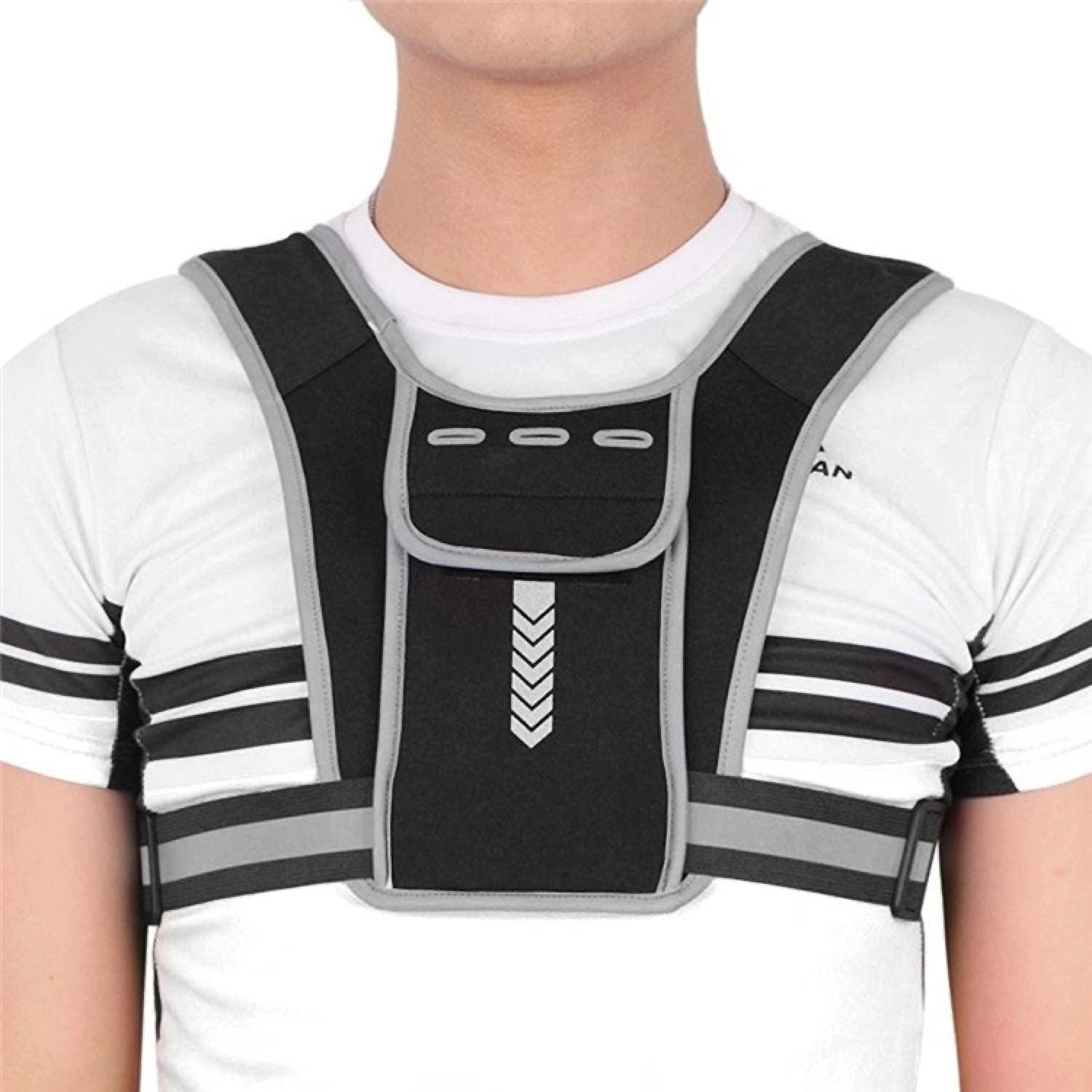 Sport-Knight® Funktionsweste Reflektierende Laufweste, Sportweste Handytasche & Trinkflaschenhalter