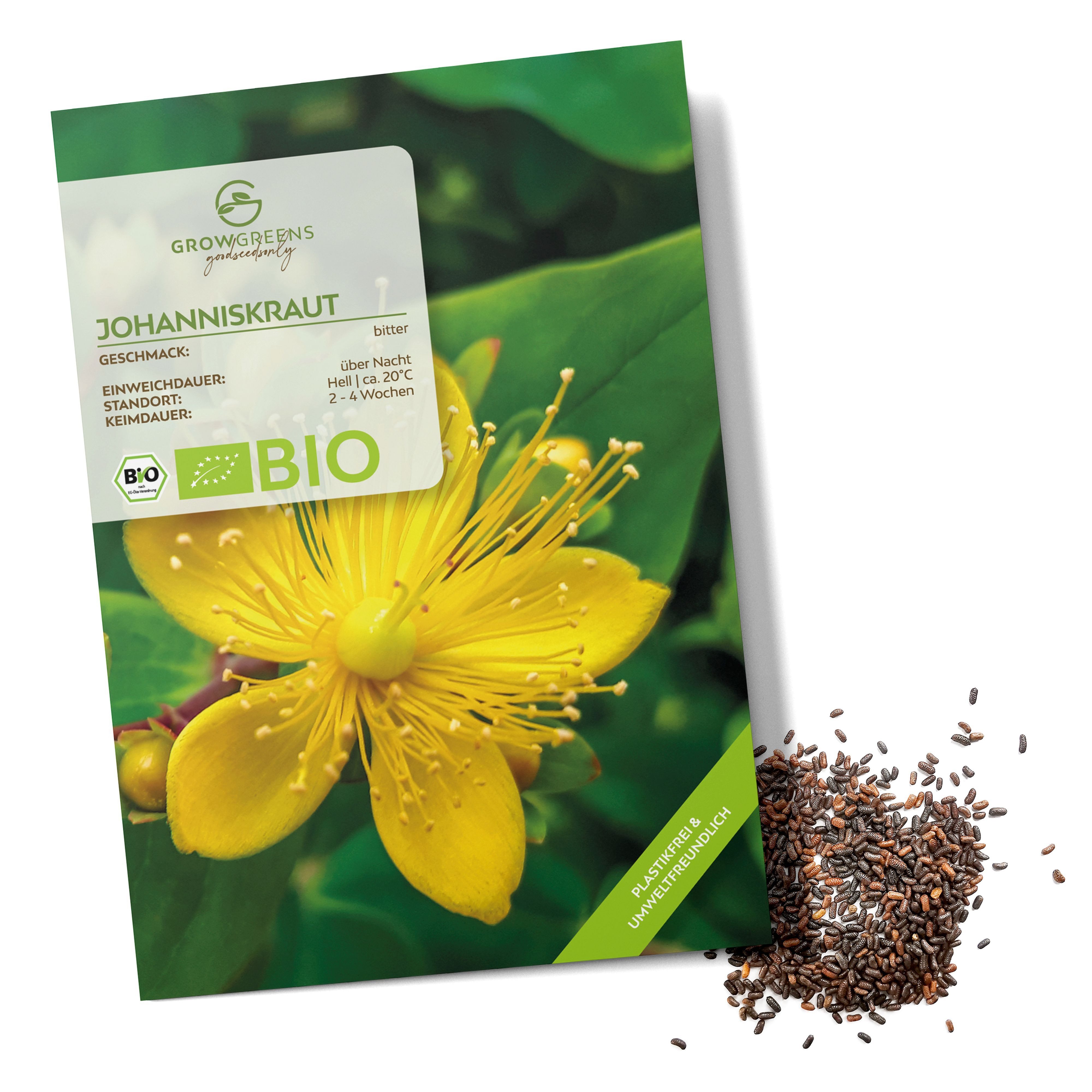 Kräutersamen BIO Johanniskraut Samen - Heilkräuter Saatgut bio. Anbau (300 Korn)