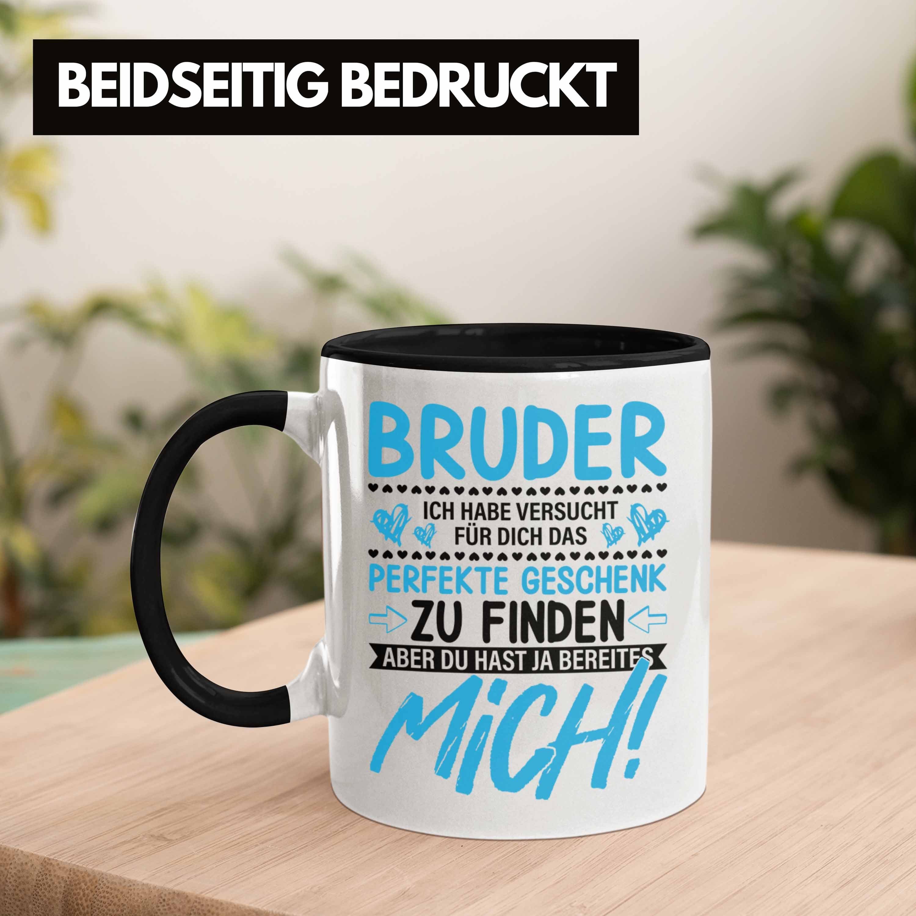 Tasse von Bruder Trendation Tasse Geschenkidee Lustiger - für Spruch Geburtstag Schwarz Trendation Geschenk Bruder Schwester