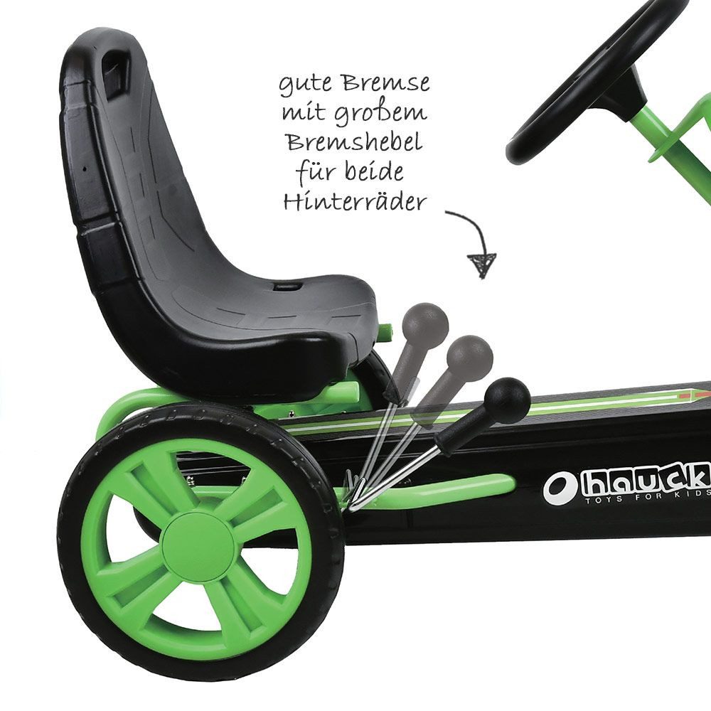 hauck TOYS FOR KIDS Speedster Pedal Vehicle - Green, Pedal Go-Kart & Pedal Car with Adjustable Bucket Seat (4-8 Years)