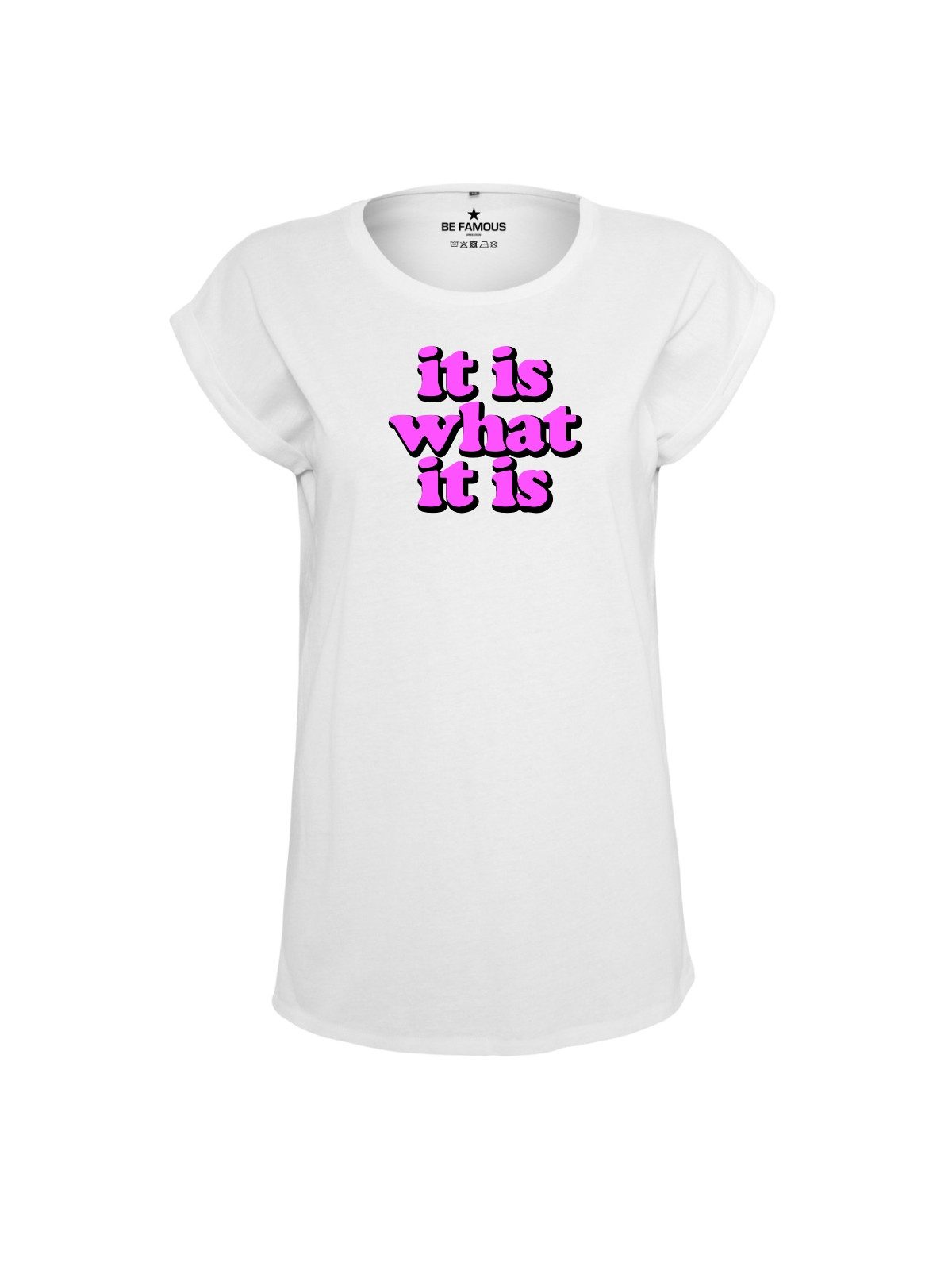 Be Famous Print-Shirt Classic Roll Up D-ITWASA (1-tlg., keine)