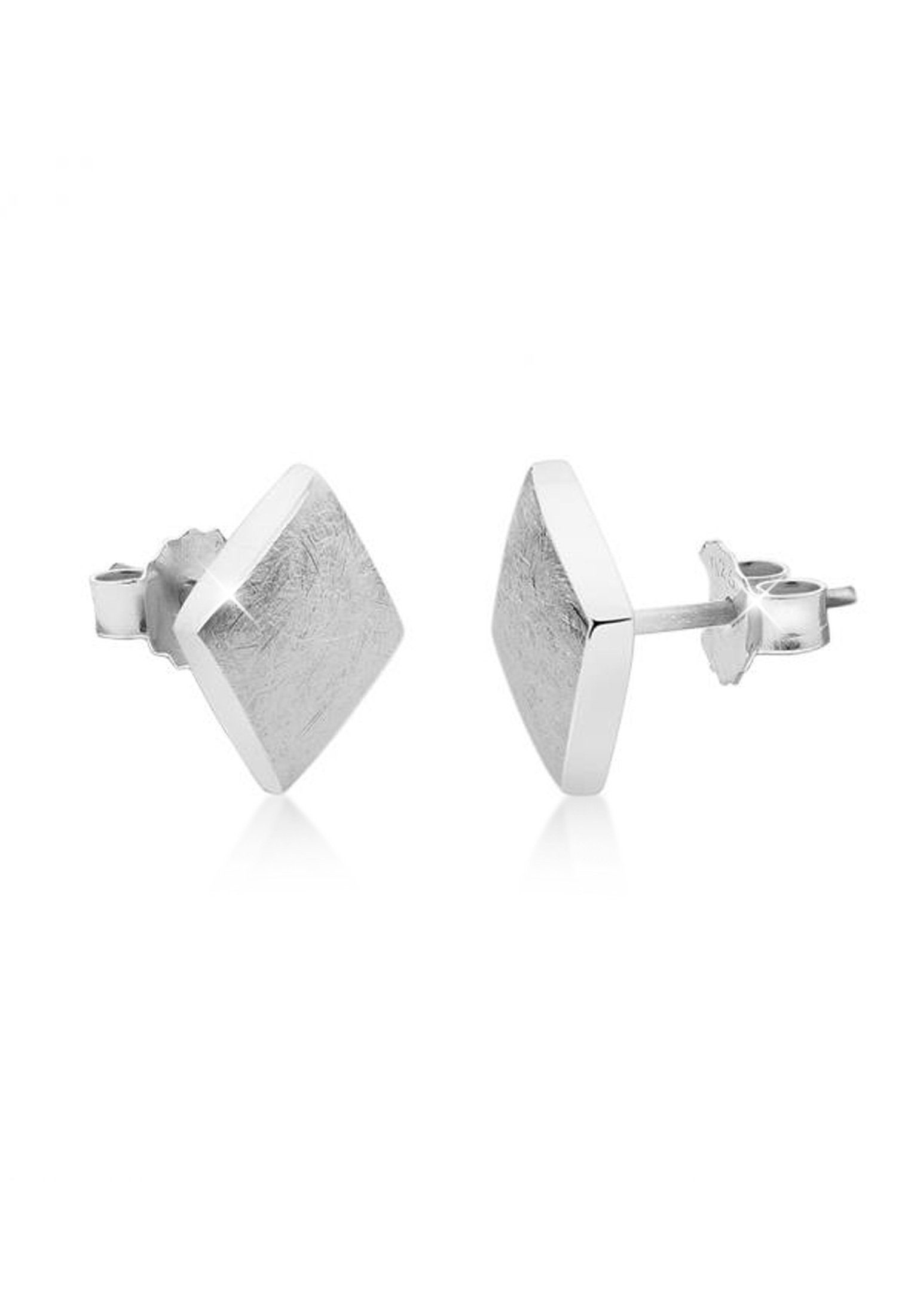 Paar Ohrstecker Karo Viereck Basic Ohrstecker 925 Silber vergoldet