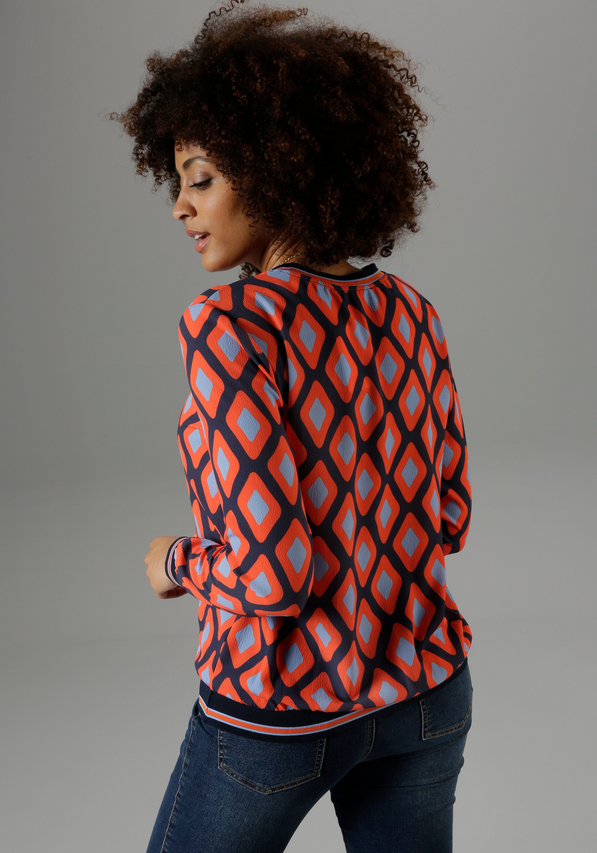 Aniston SELECTED Shirtbluse mit sportiven Bündchen günstig online kaufen