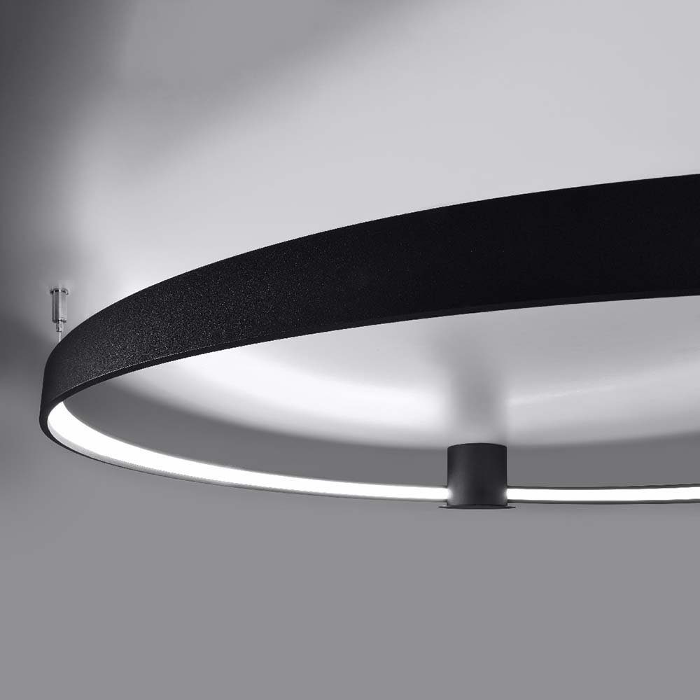 etc-shop LED Neutralweiß, Deckenleuchte, verbaut, Wohnzimmerleuchte schwarz LED-Leuchtmittel Deckenleuchte Ring LED Design fest Deckenlampe