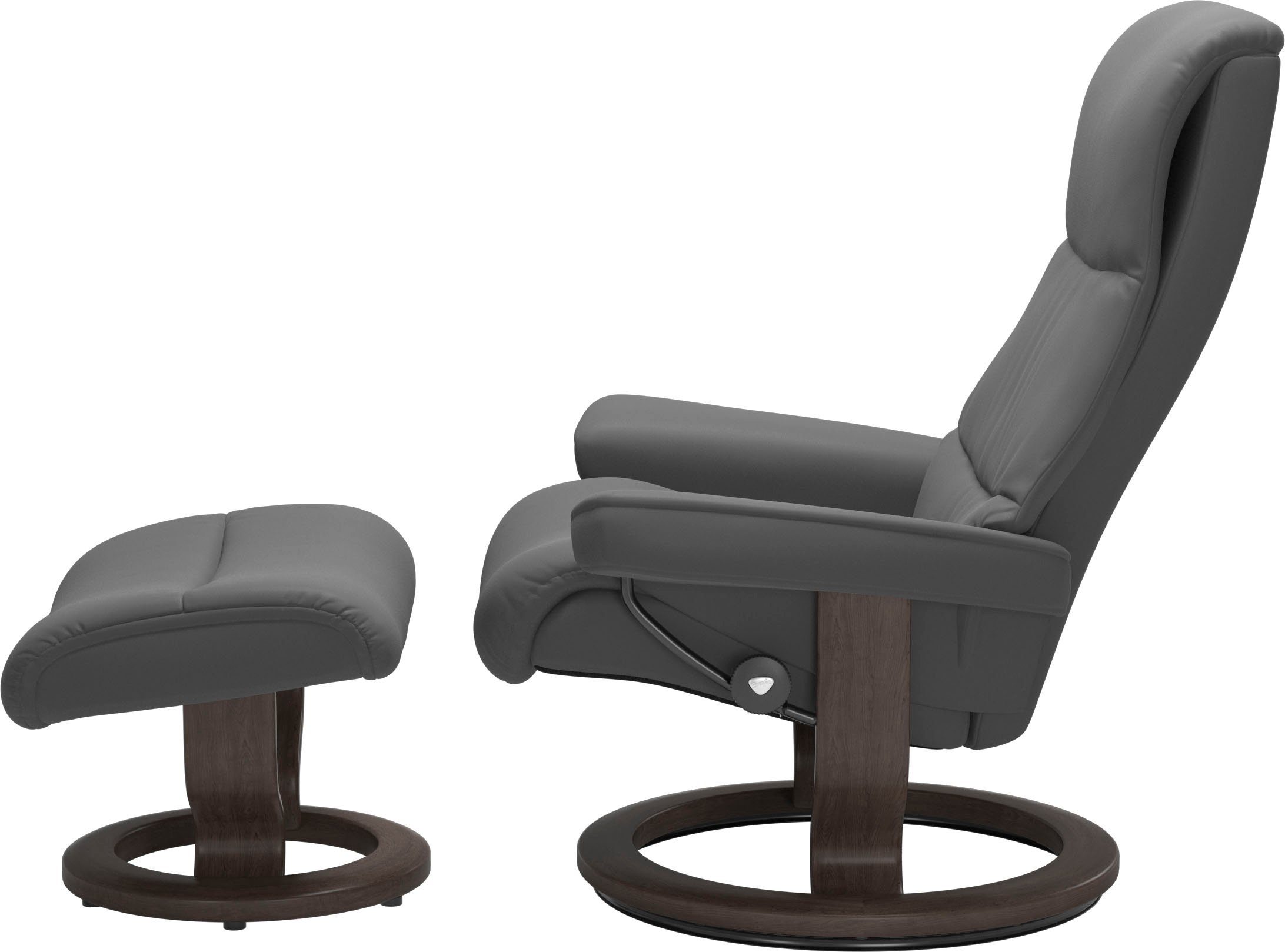 Stressless® Relaxsessel View (Set, mit mit Hocker), Wenge S,Gestell Classic Relaxsessel Größe Base