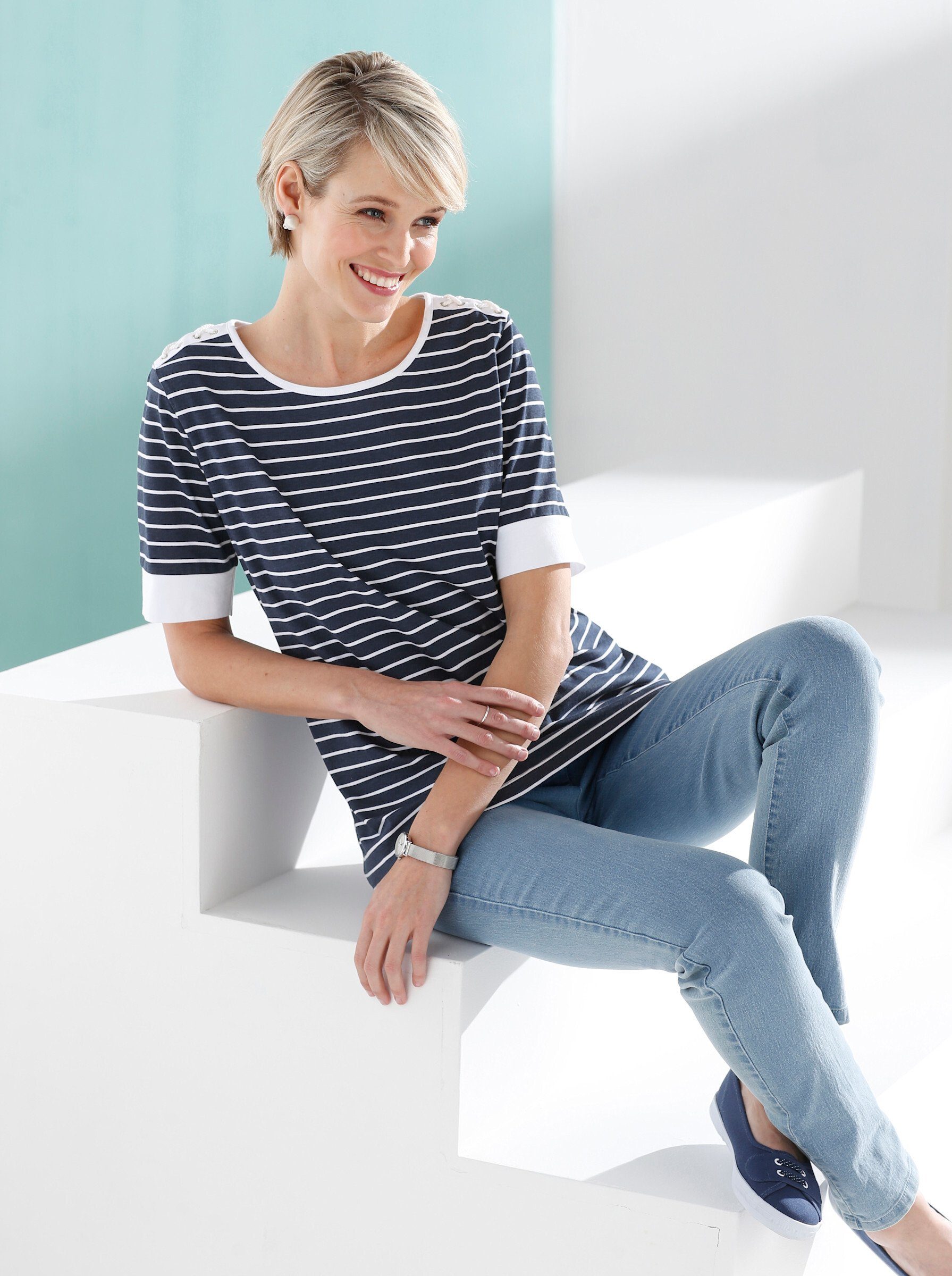 Sieh an! T-Shirt Rundhalsshirt . günstig online kaufen