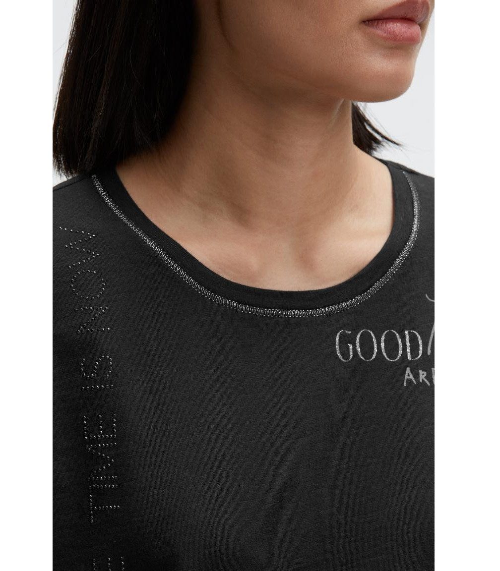 SOCCX Langarmshirt mit Print und Schmucksteinen – Bild 4 von 5