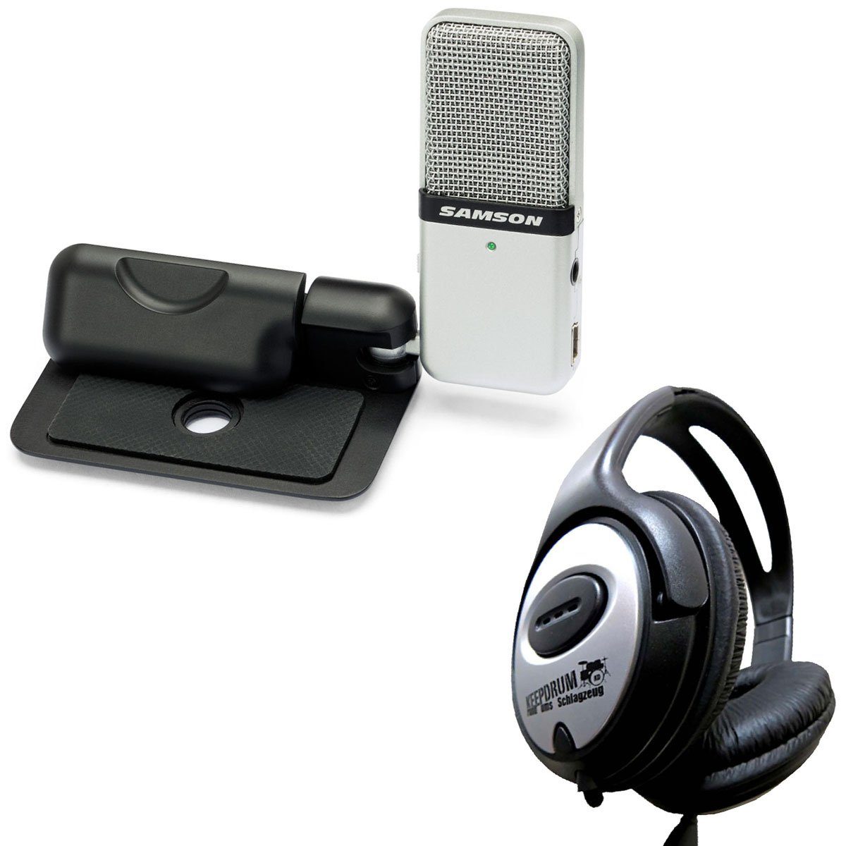 Samson Mikrofon Samson GO Mic USB Mikrofon mit keepdrum Kopfhörer