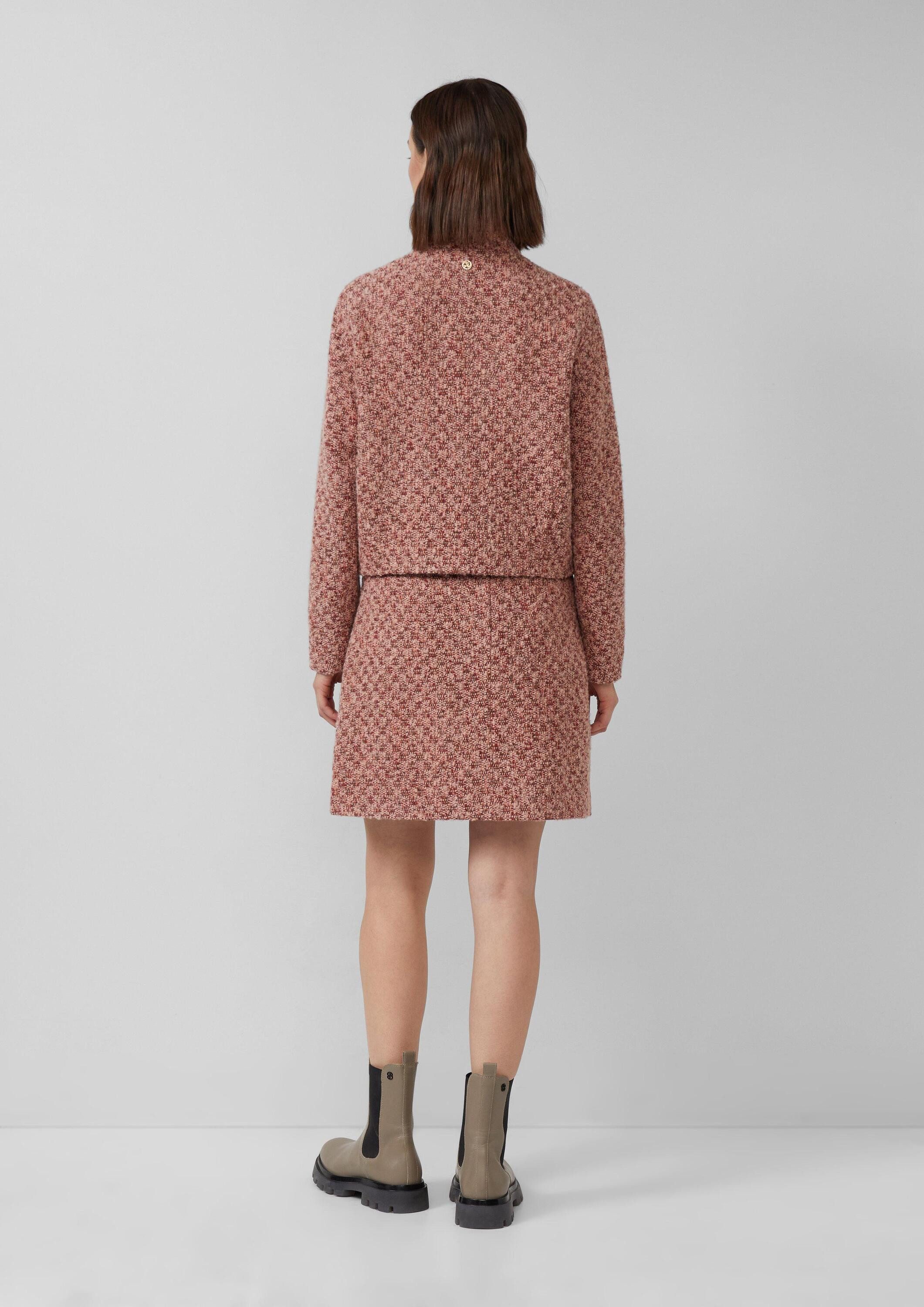 s.Oliver Funktionsjacke Indoor-Jacke Gefütterte Bouclé-Jacke mit verdecktem Reißverschluss