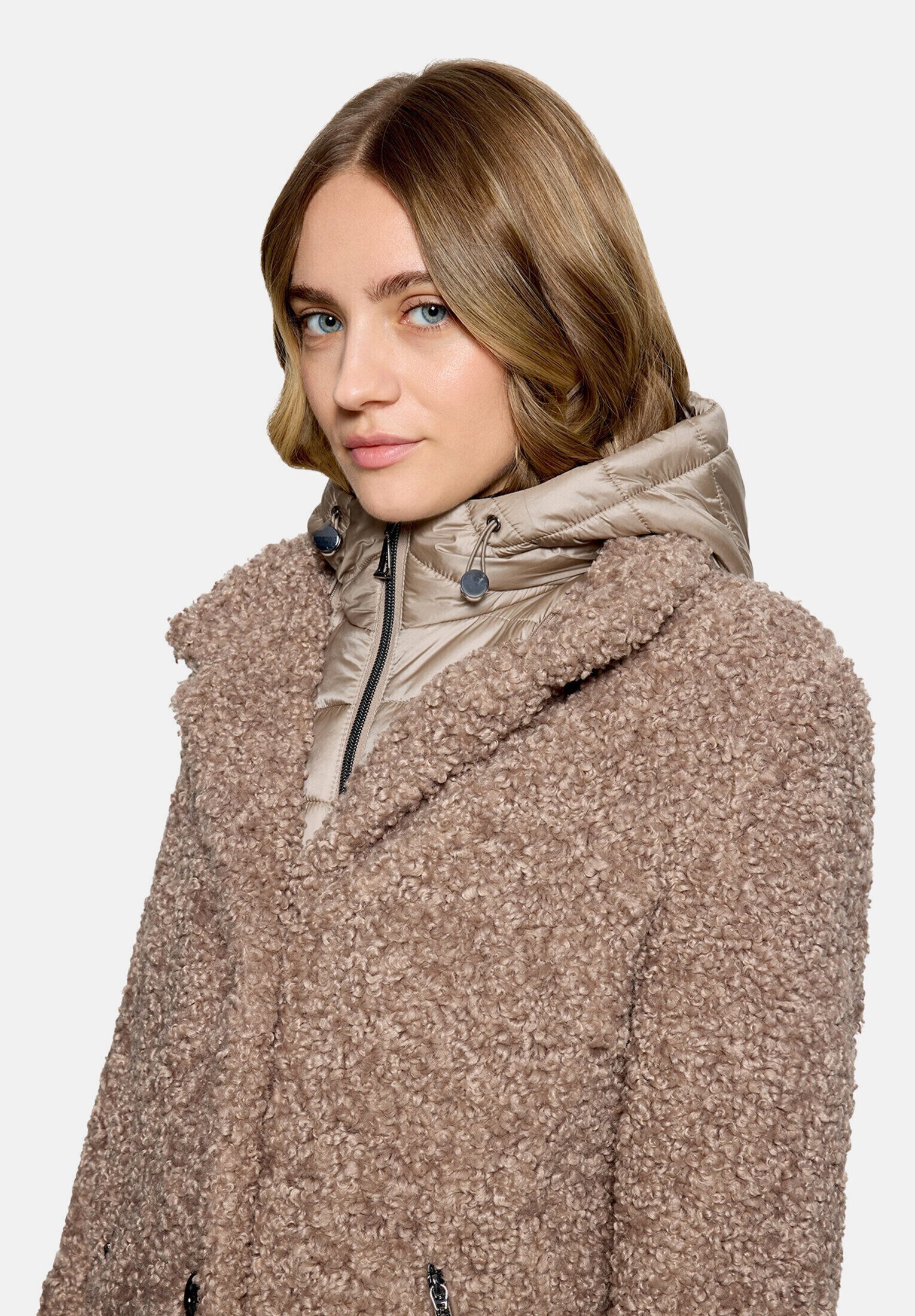 Amber & June Plüschjacke Damen mit abnehmbarem Westenteil