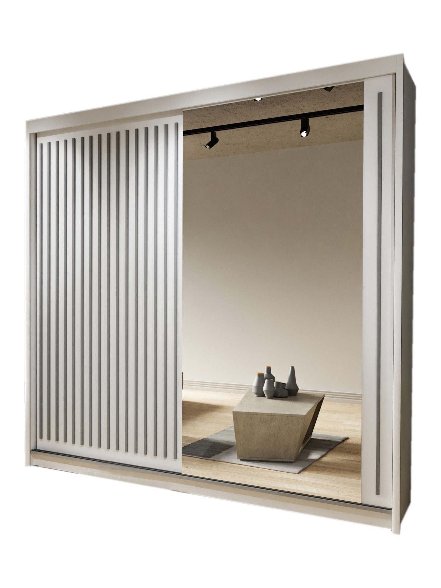 Compleo Schwebetürenschrank 203 cm breit, Elegant design, Kleiderschrank mi günstig online kaufen