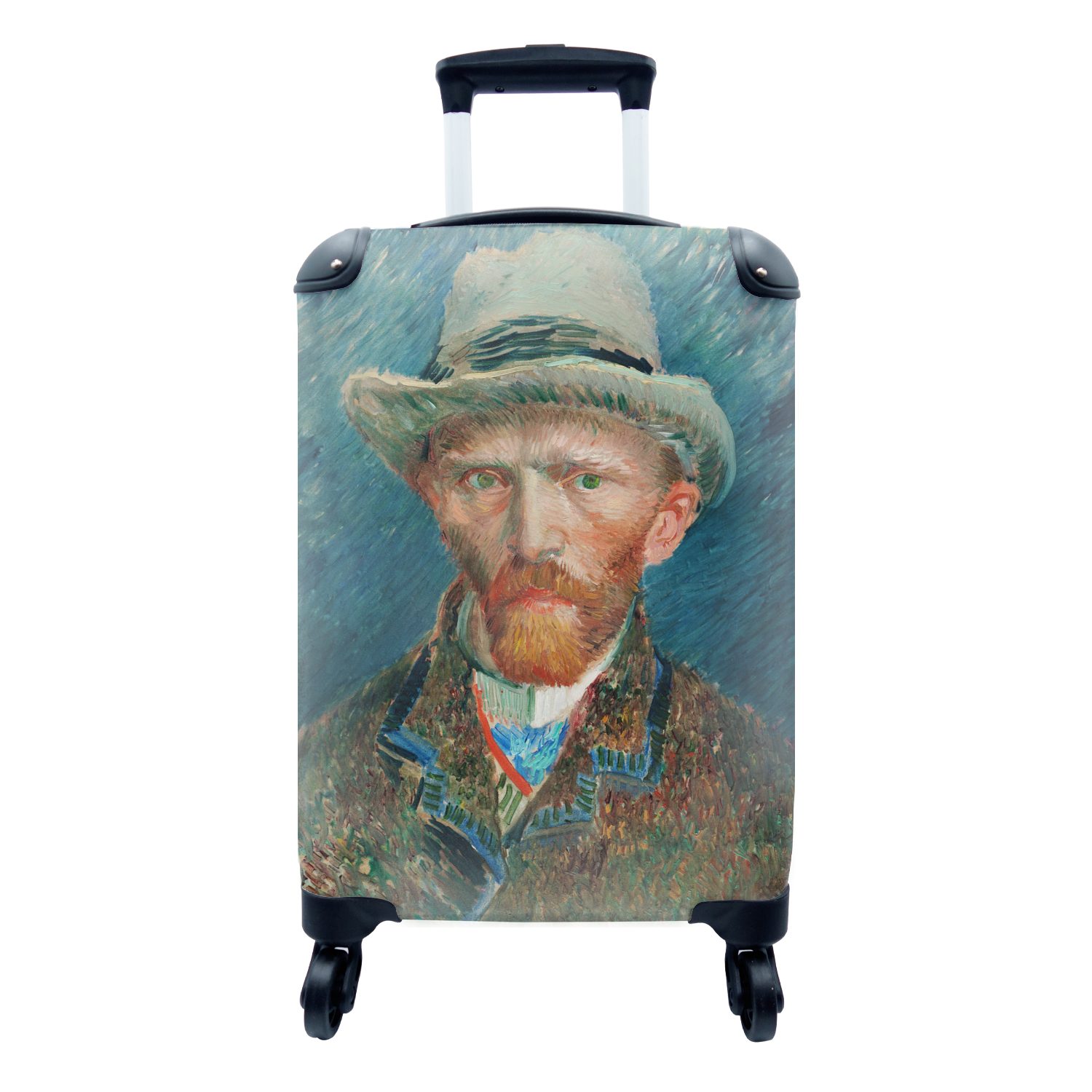 MuchoWow Handgepäckkoffer Selbstporträt - Vincent van Gogh, 4 Rollen, Reisetasche mit rollen, Handgepäck für Ferien, Trolley, Reisekoffer