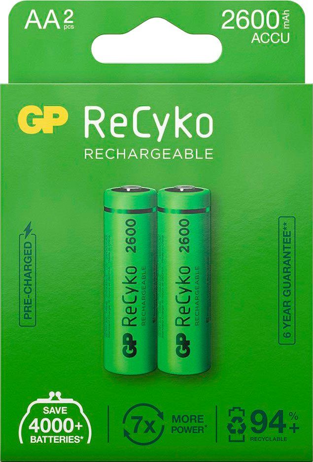 GP Batteries Akku NiMH St) Pack ReCyko GP 2er Akku 2600 1,2V mAh mAh (2 2600 AA AA
