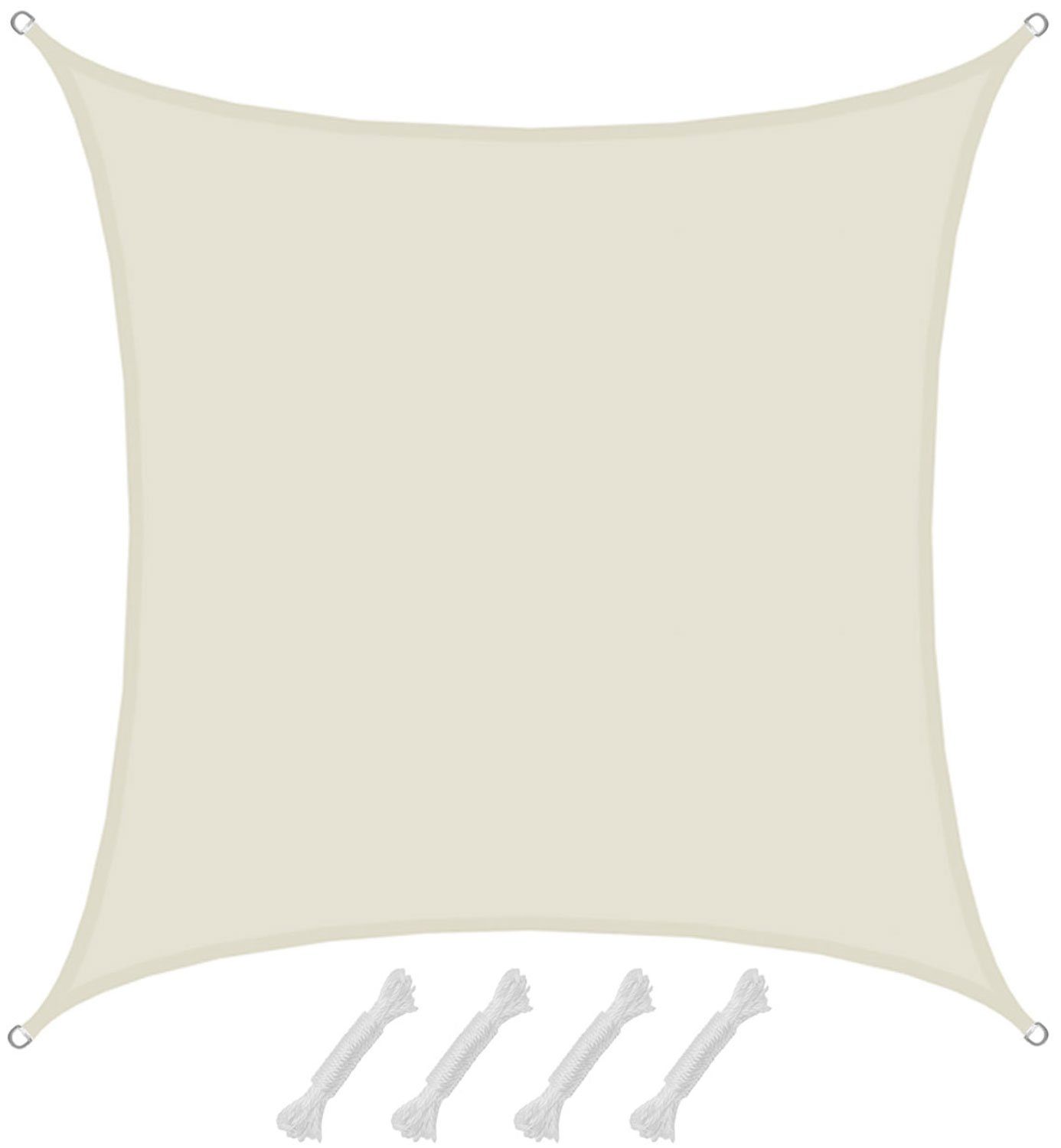 AMANKA Sonnensegel mit UV Schutz - 4 x 4 m Wasserdicht - Sonnenschutz für Garten & Balkon, Polyester Sonnenschutzsegel Quadratisch - Überdachung mit Regenschutz