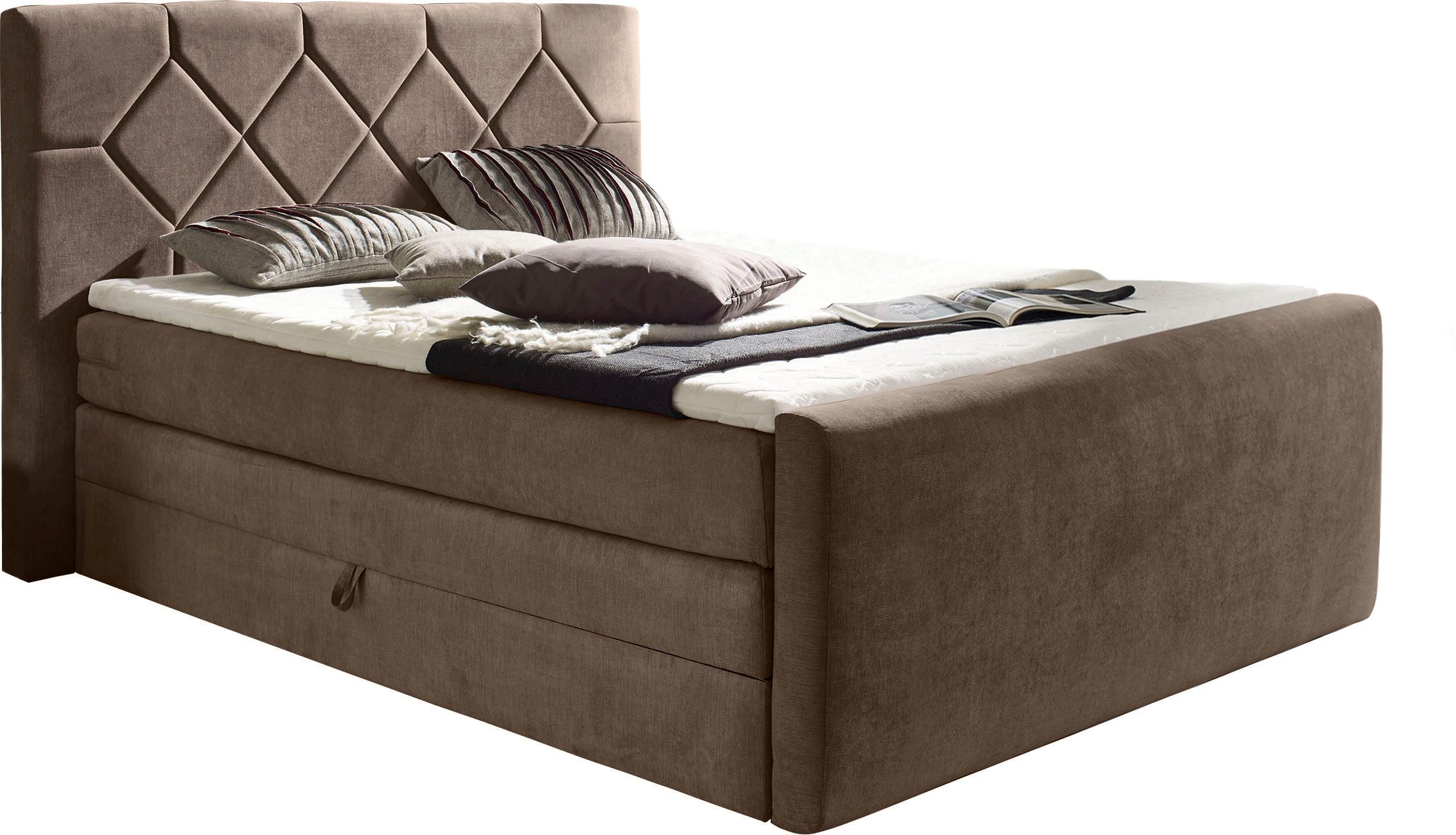 Places of Style Boxspringbett "Atlanta", inklusive Topper und Bettkasten günstig online kaufen