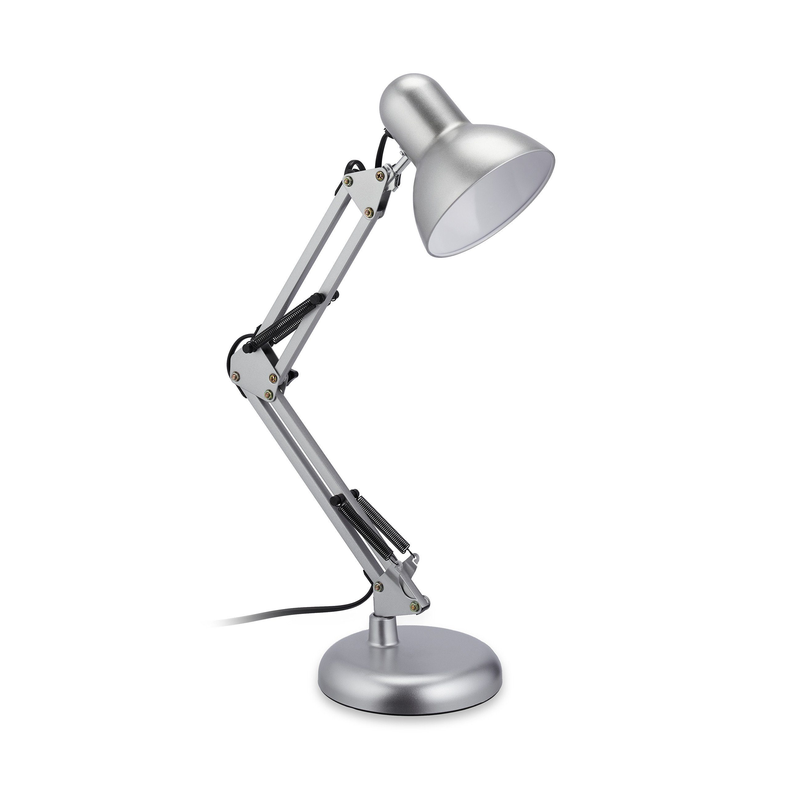 relaxdays Schreibtischlampe Retro Schreibtischlampe silber günstig online kaufen